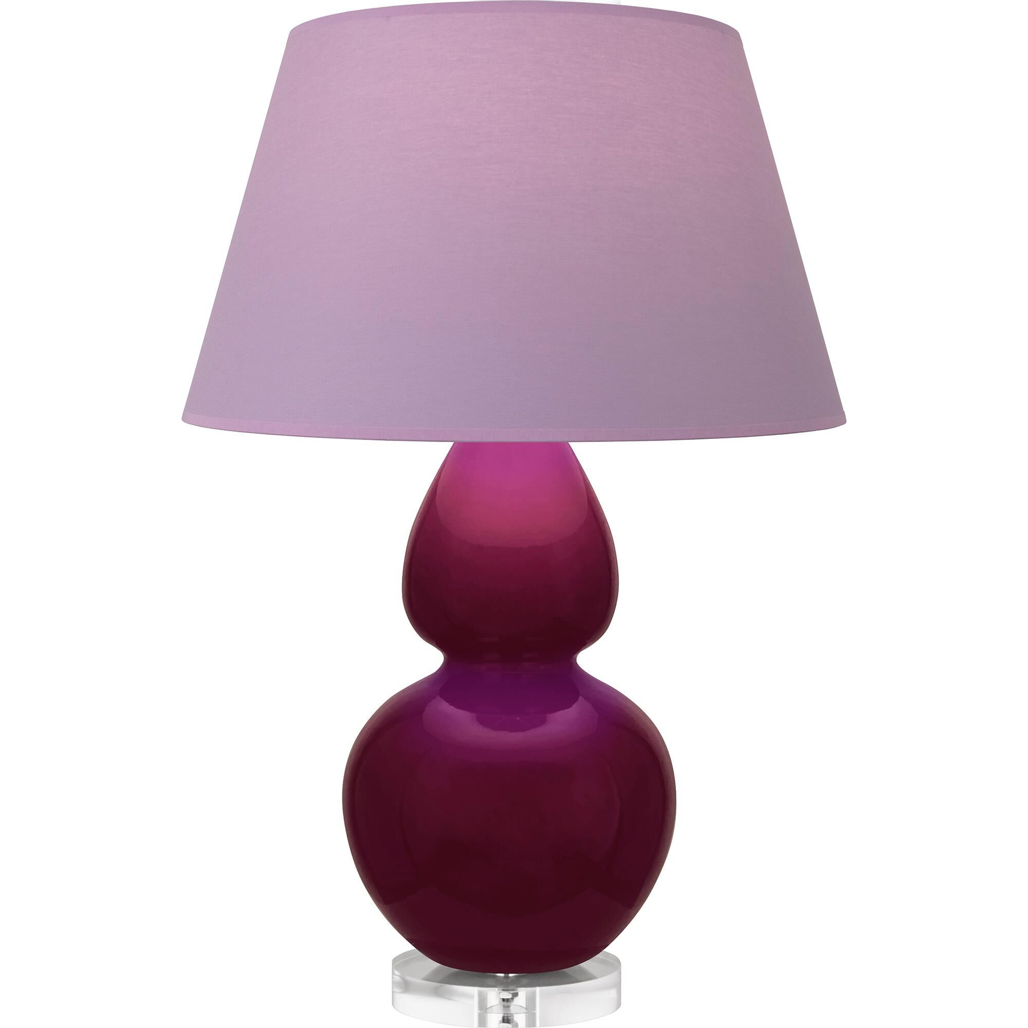 Shown in Sugar Plum Glazed finish and Lavender with Plum Lining shade and Lucite accent