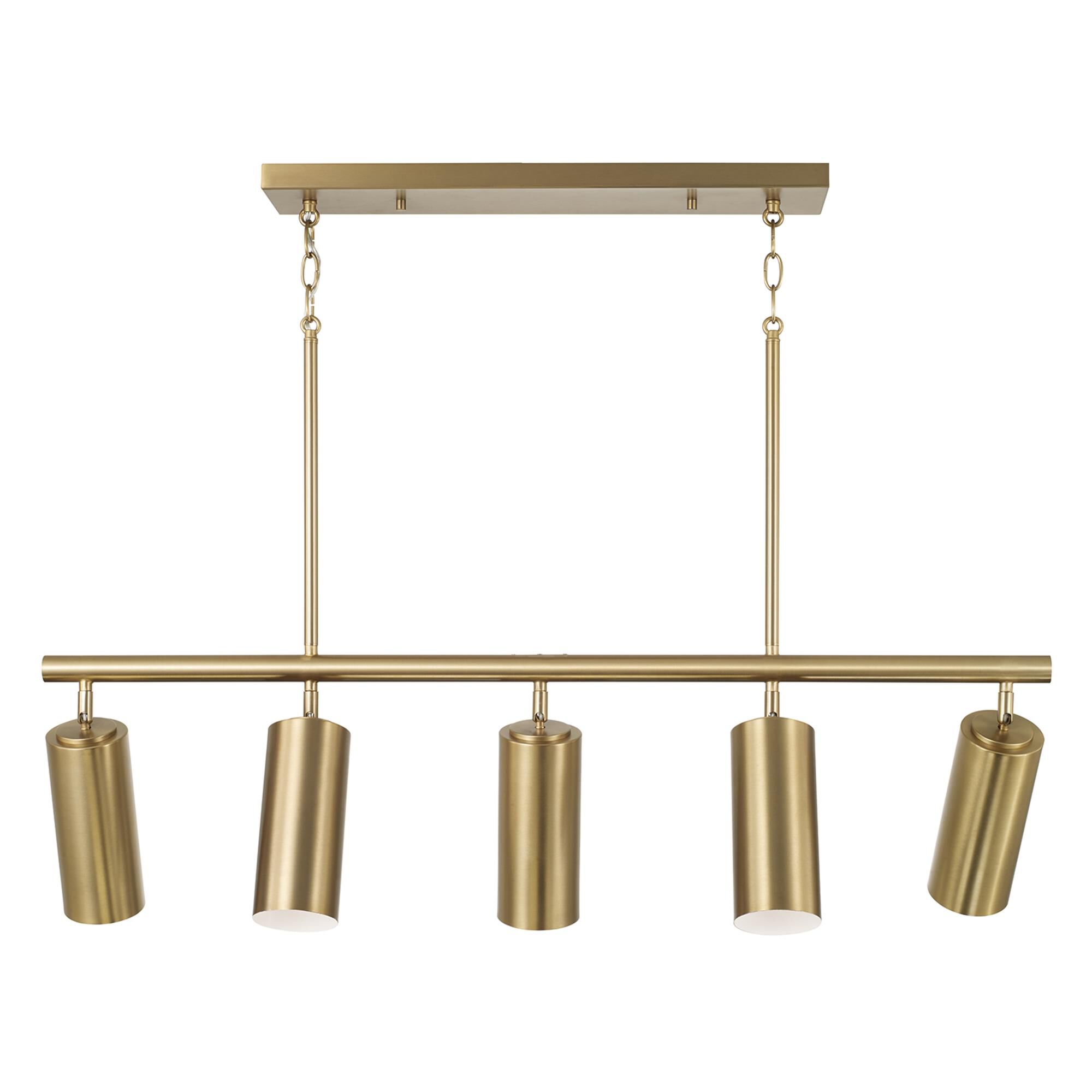 Shown in Aged Brass finish and Aged Brass Metal s With White Interior shade