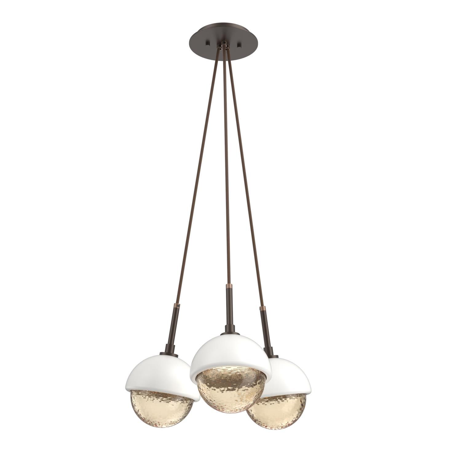 Shown in Flat Bronze finish and Amber glass and Salt White accent