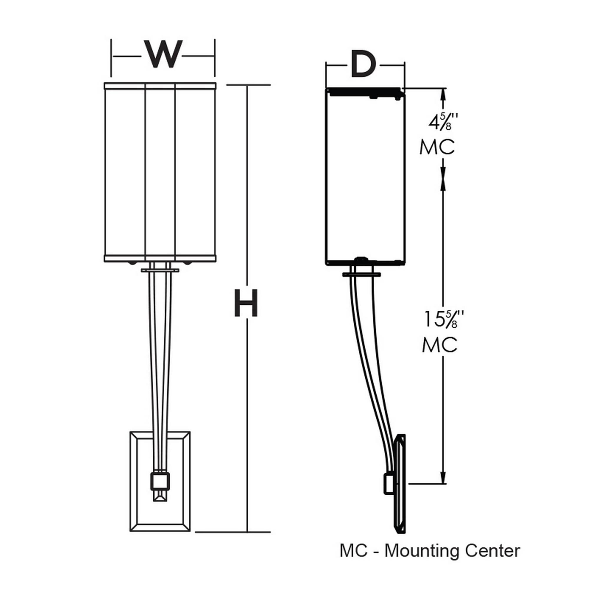 Shown in Oakley Bronze finish and Linen Acrylic shade