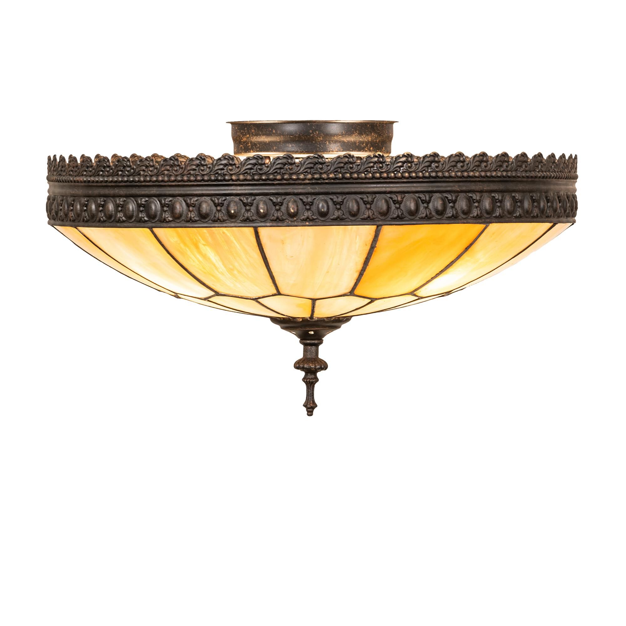 Shown in Dark Roast finish and Beige;Iridescent glass