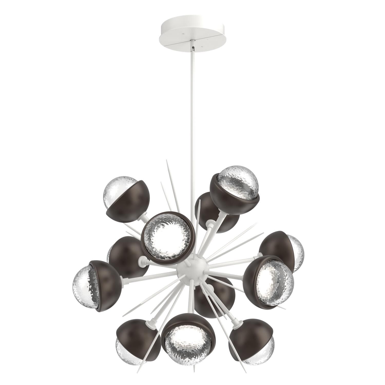 Shown in Salt White finish and Clear glass and Flat Bronze accent