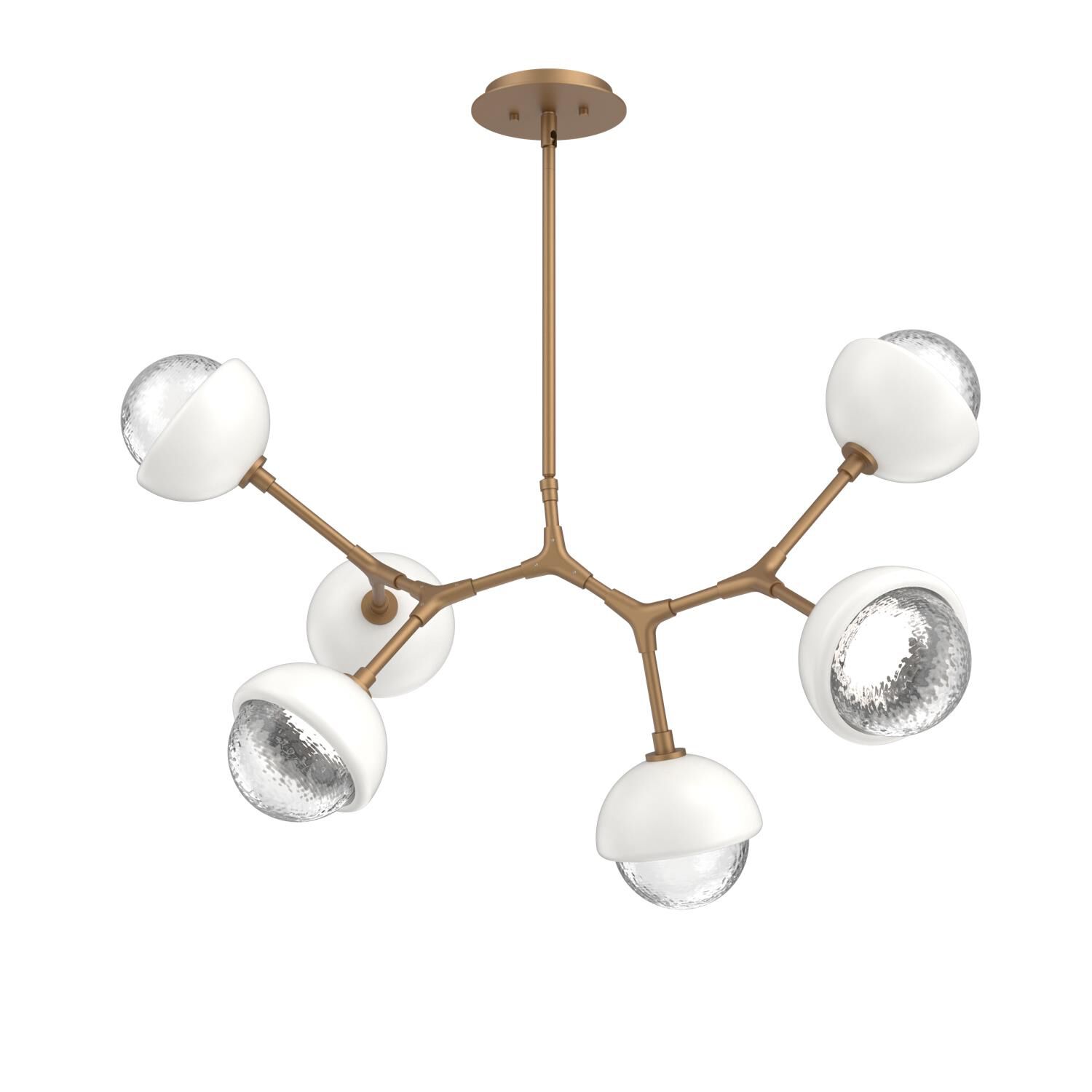 Shown in Novel Brass finish and Clear glass and Salt White accent