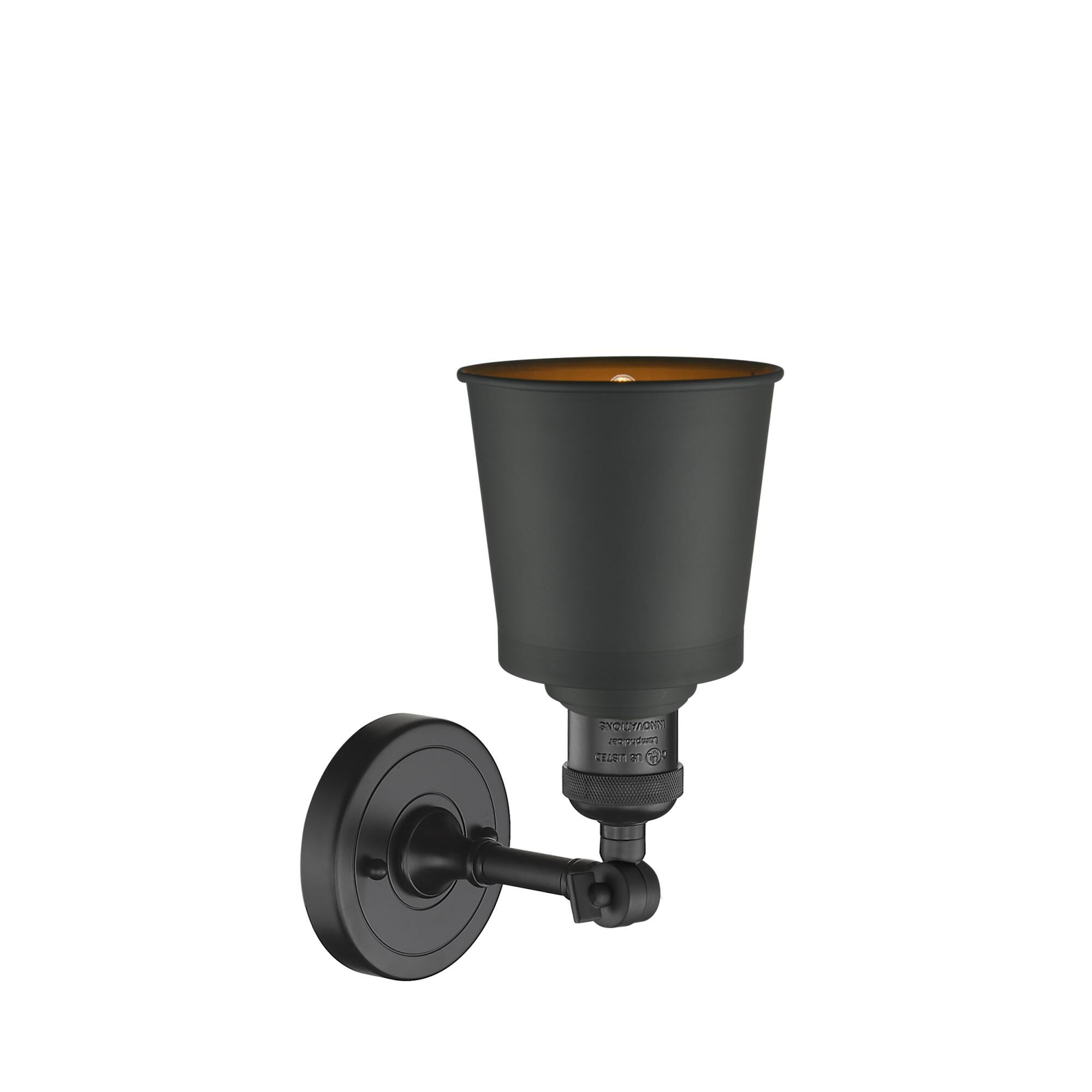 Shown in Matte Black finish and Matte Black shade