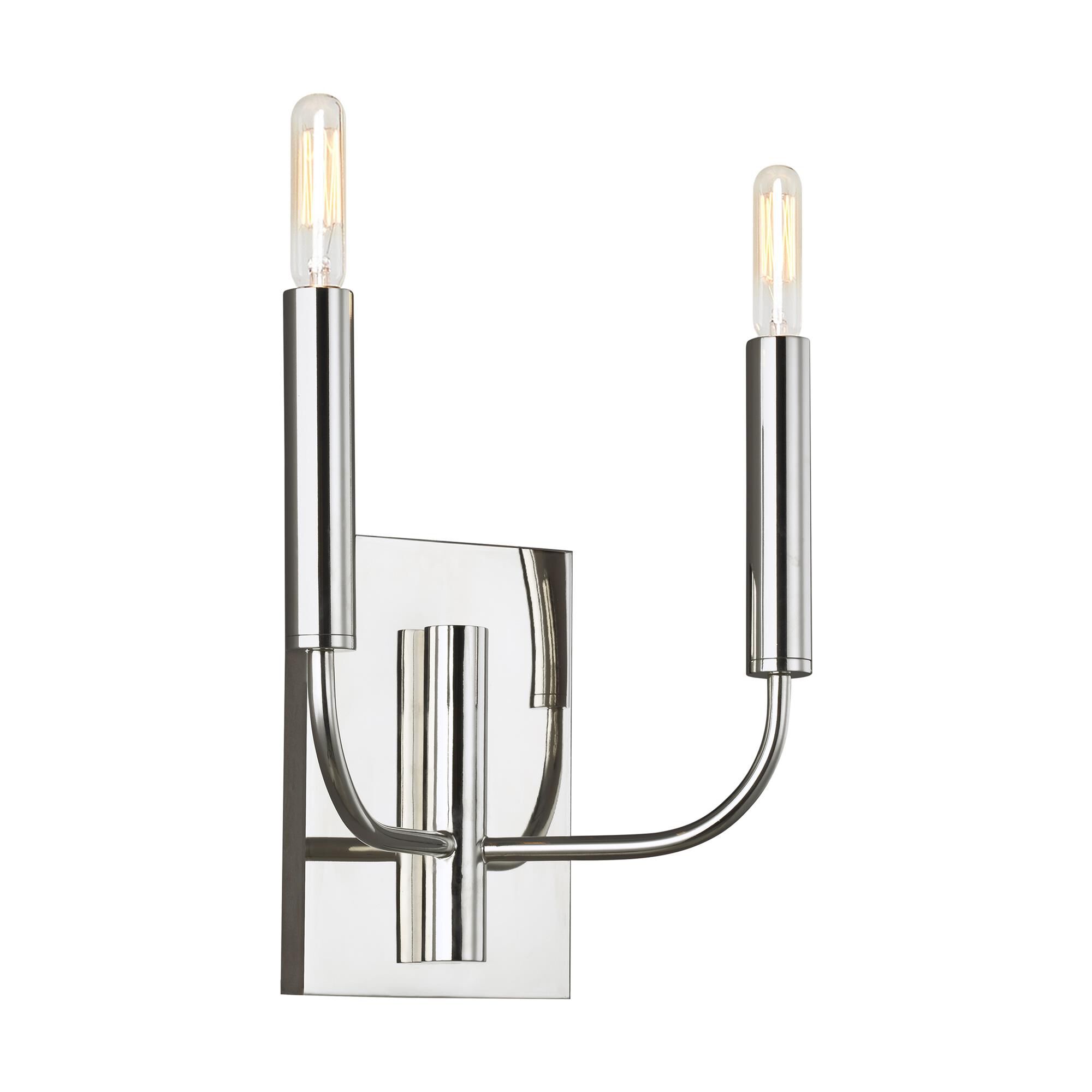 Shown in Polished Nickel finish and White Linenlinen shade