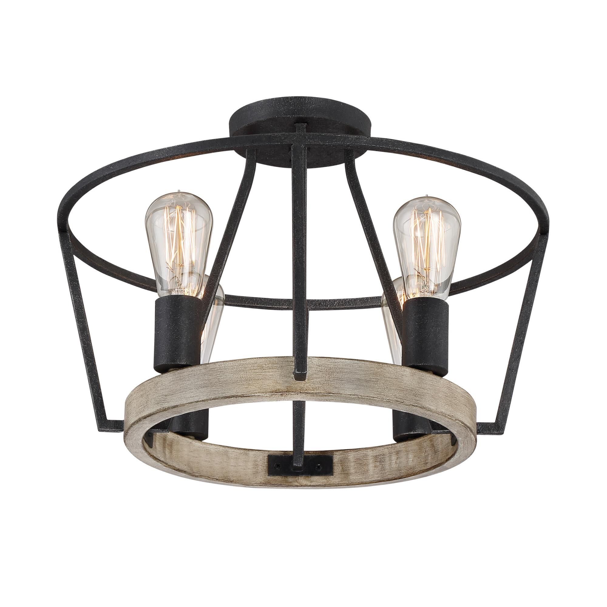 Brockton 17 Inch 4 Light Semi Flush Mount by Quoizel