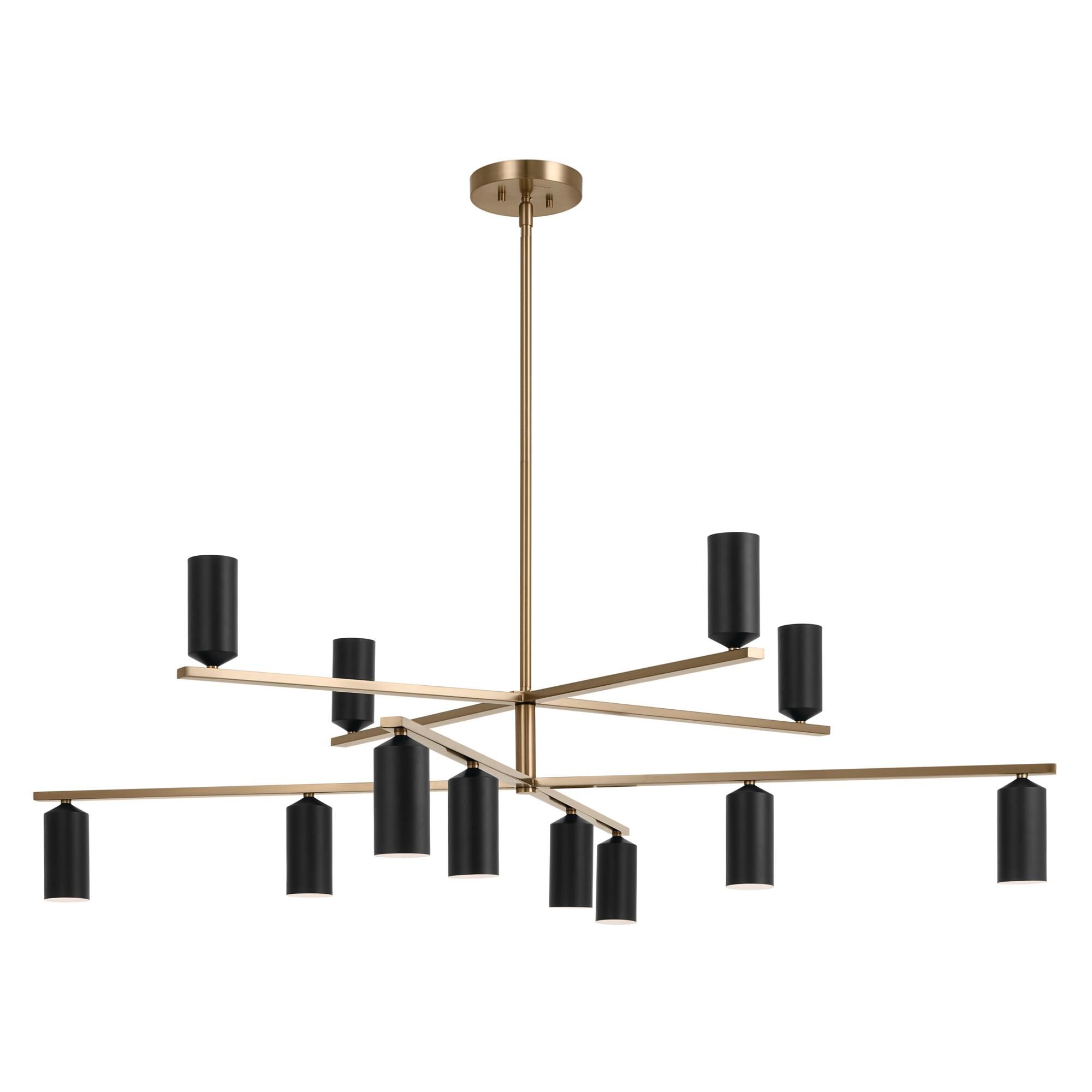 Shown in Champagne Bronze with Black finish and Metal and Cylinder shade