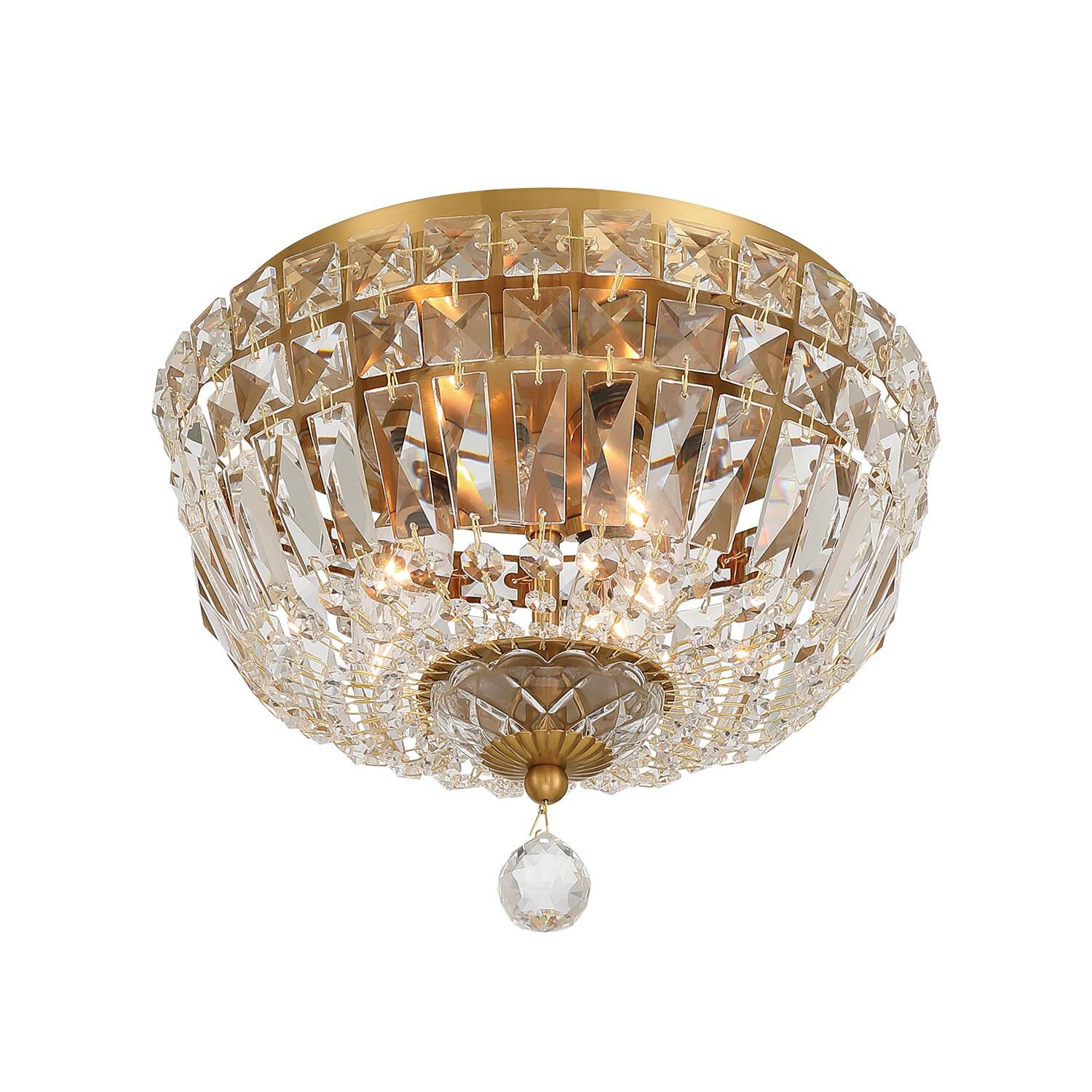 Shown in Aged Brass finish and Hand Cut crystal