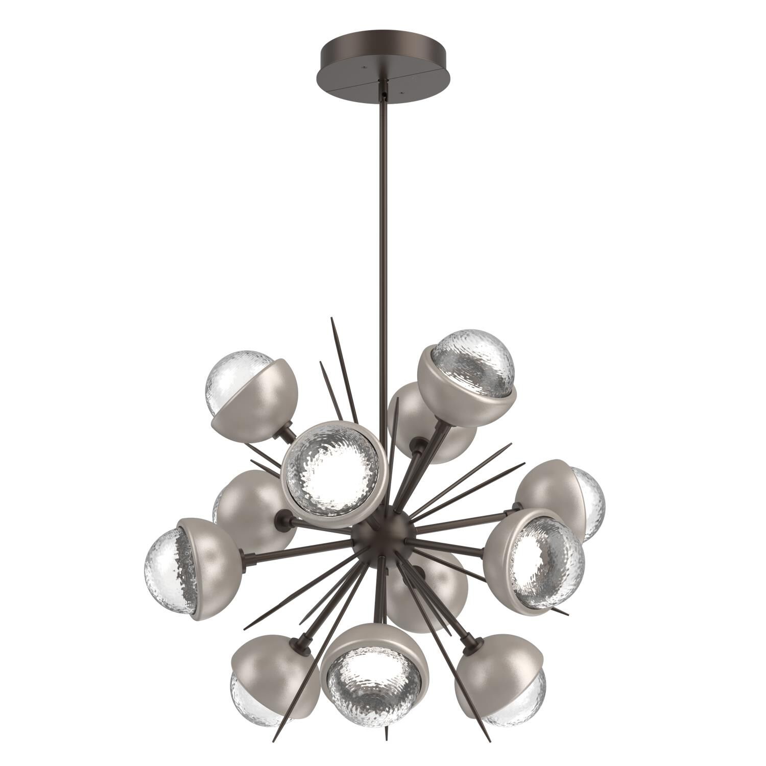 Shown in Flat Bronze finish and Clear glass and Beige Silver accent