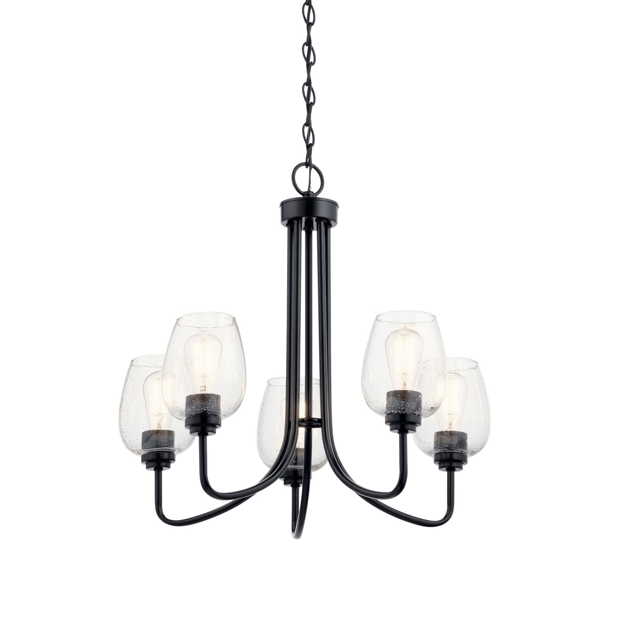Shown in Black finish and Clear Seeded glass