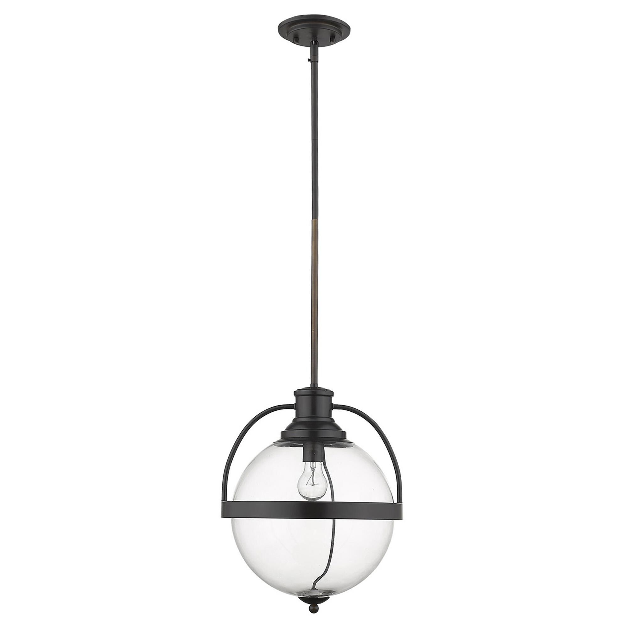 Shown in Oil-Rubbed Bronze finish and Clear glass and Clear, Glass Globe shade