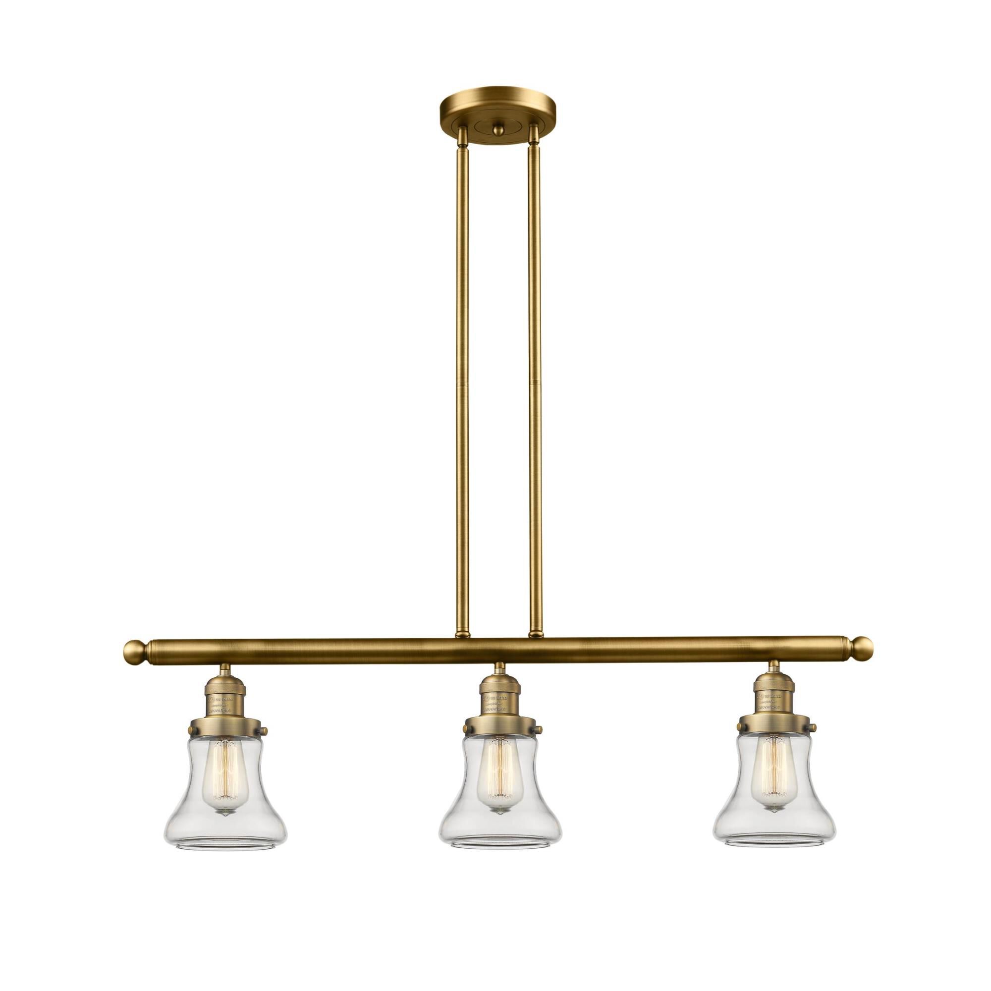 Shown in Brushed Brass finish and Clear glass