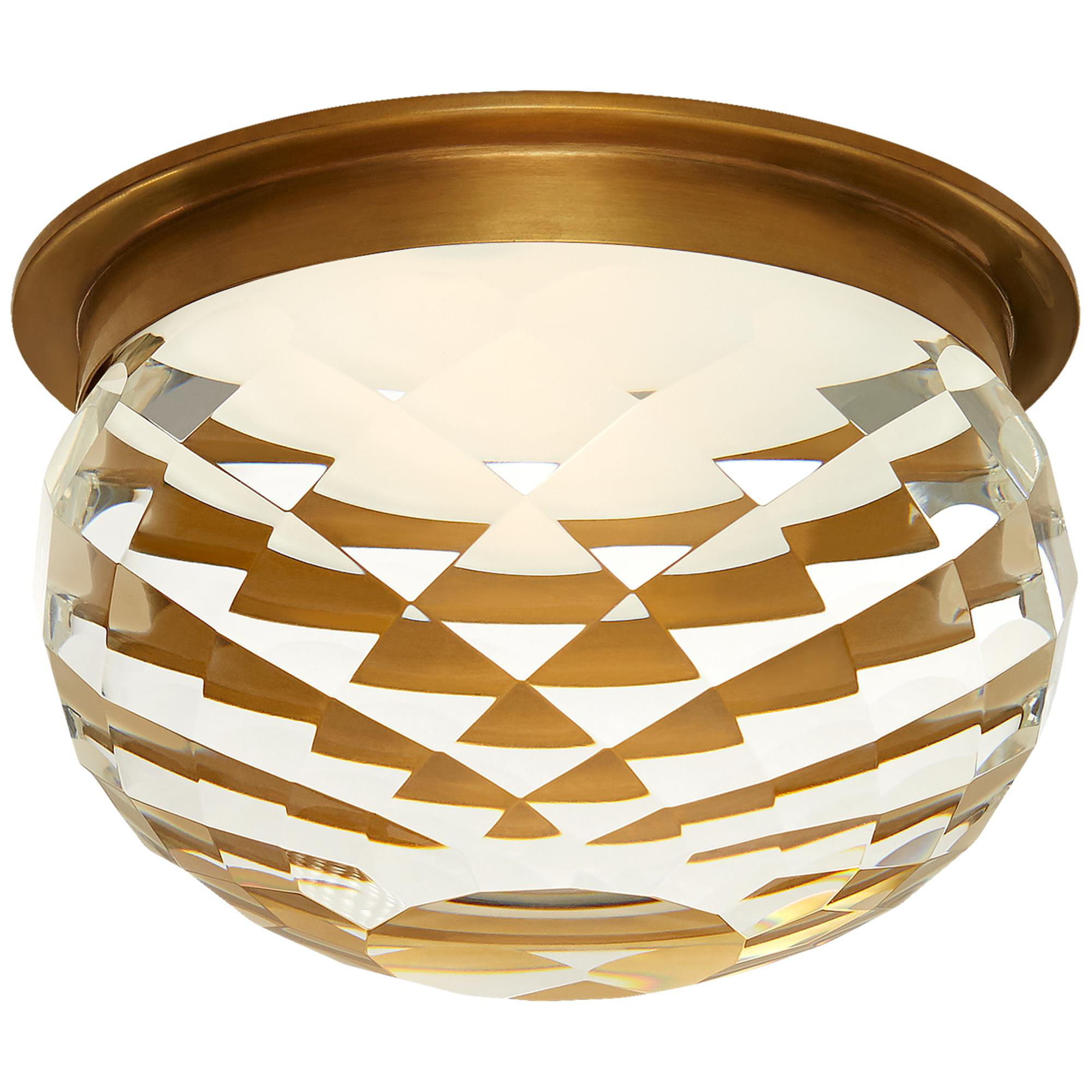Shown in Hand-Rubbed Antique Brass finish and Clear glass
