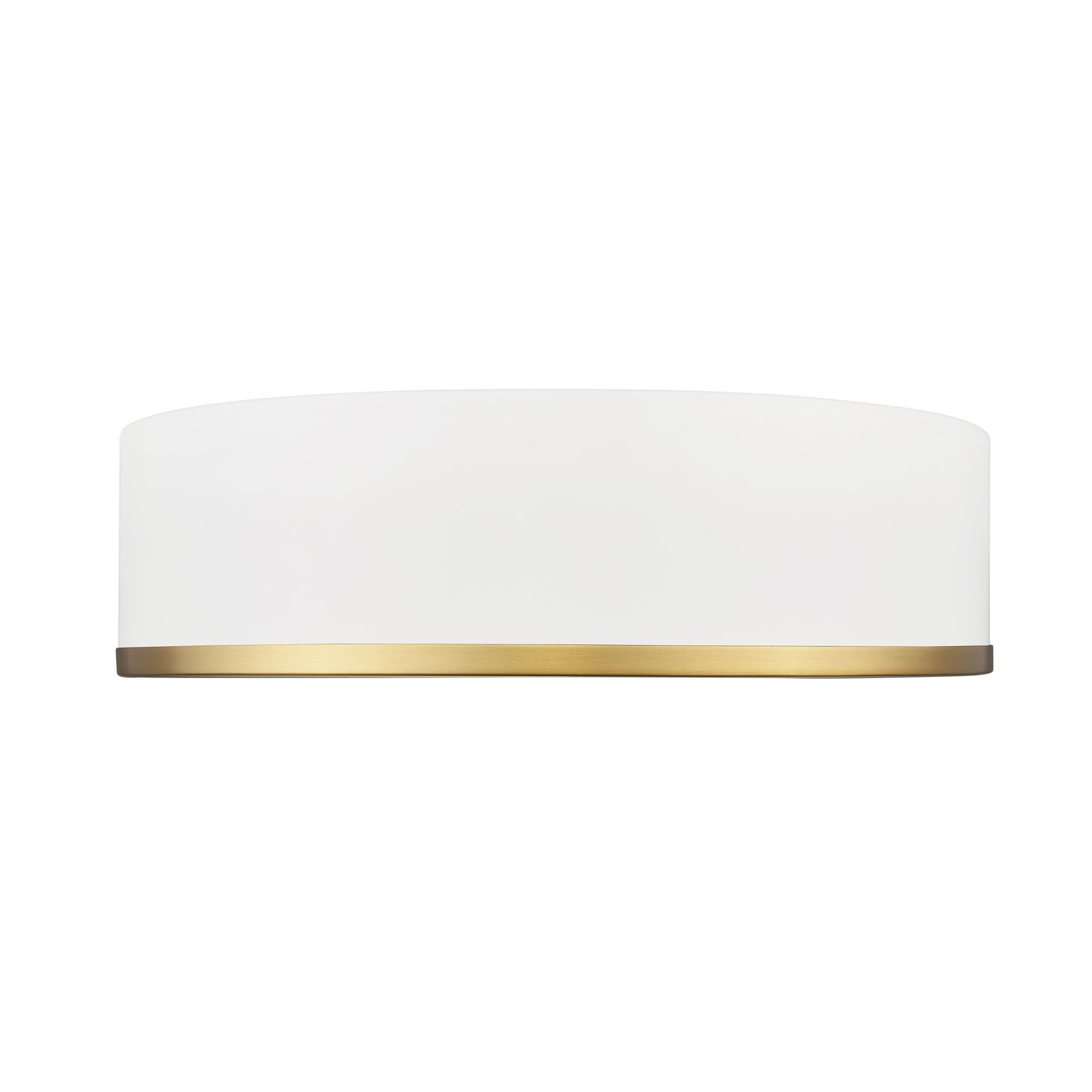 Shown in Matte White + Modern Gold finish and Frosted glass and Frosted shade