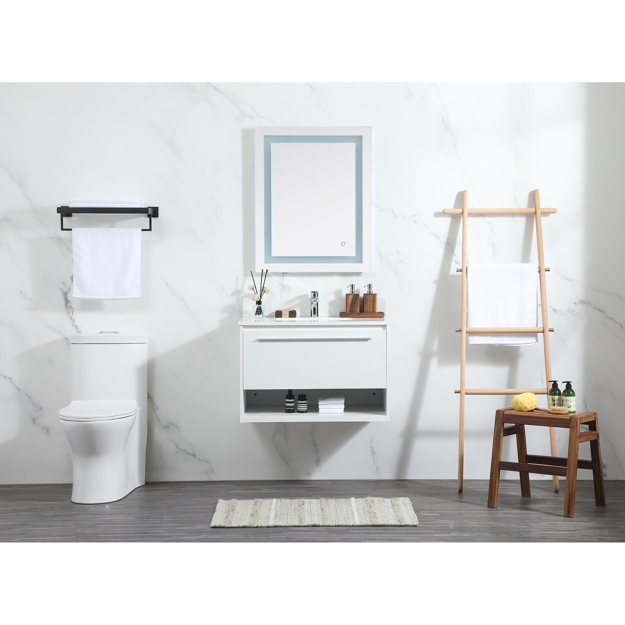 Shown in White finish