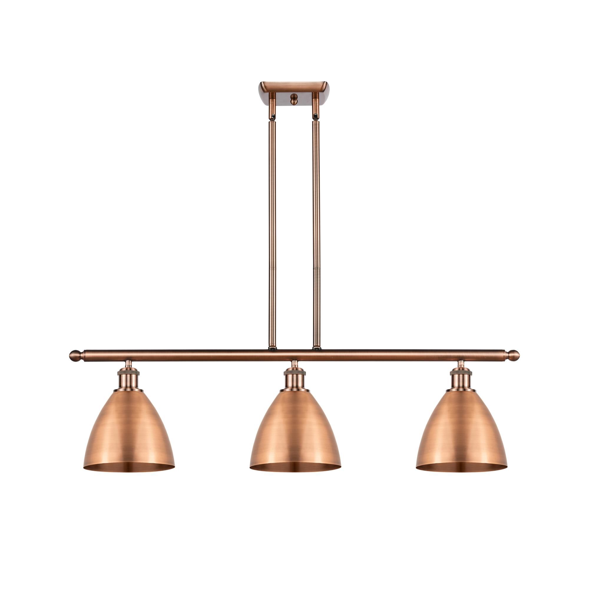 Shown in Antique Copper finish and Clear glass and Antique Copper Ballston Dome shade