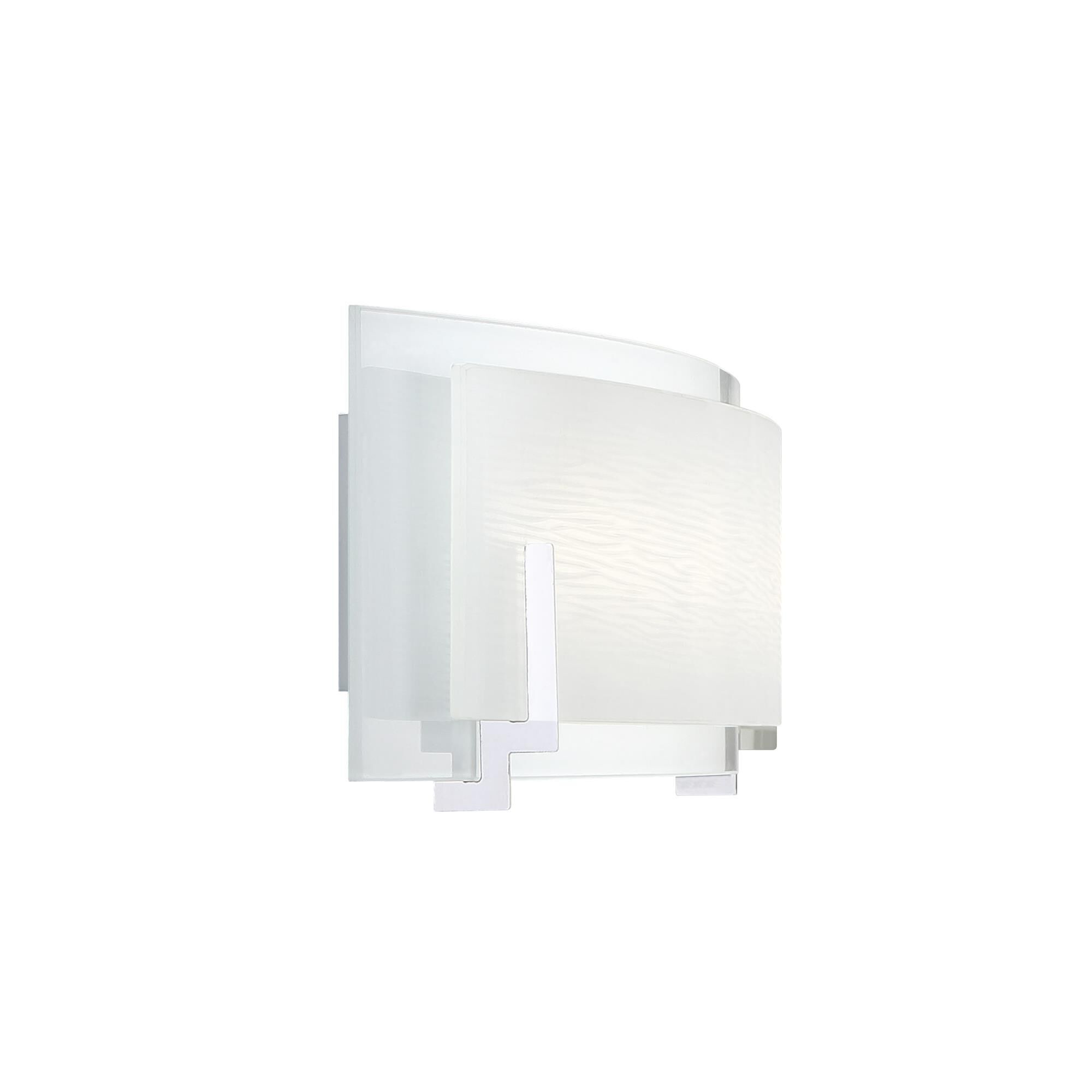 Shown in Polished Chrome finish and Frosted Panel With White Painted, White Painted Panel glass