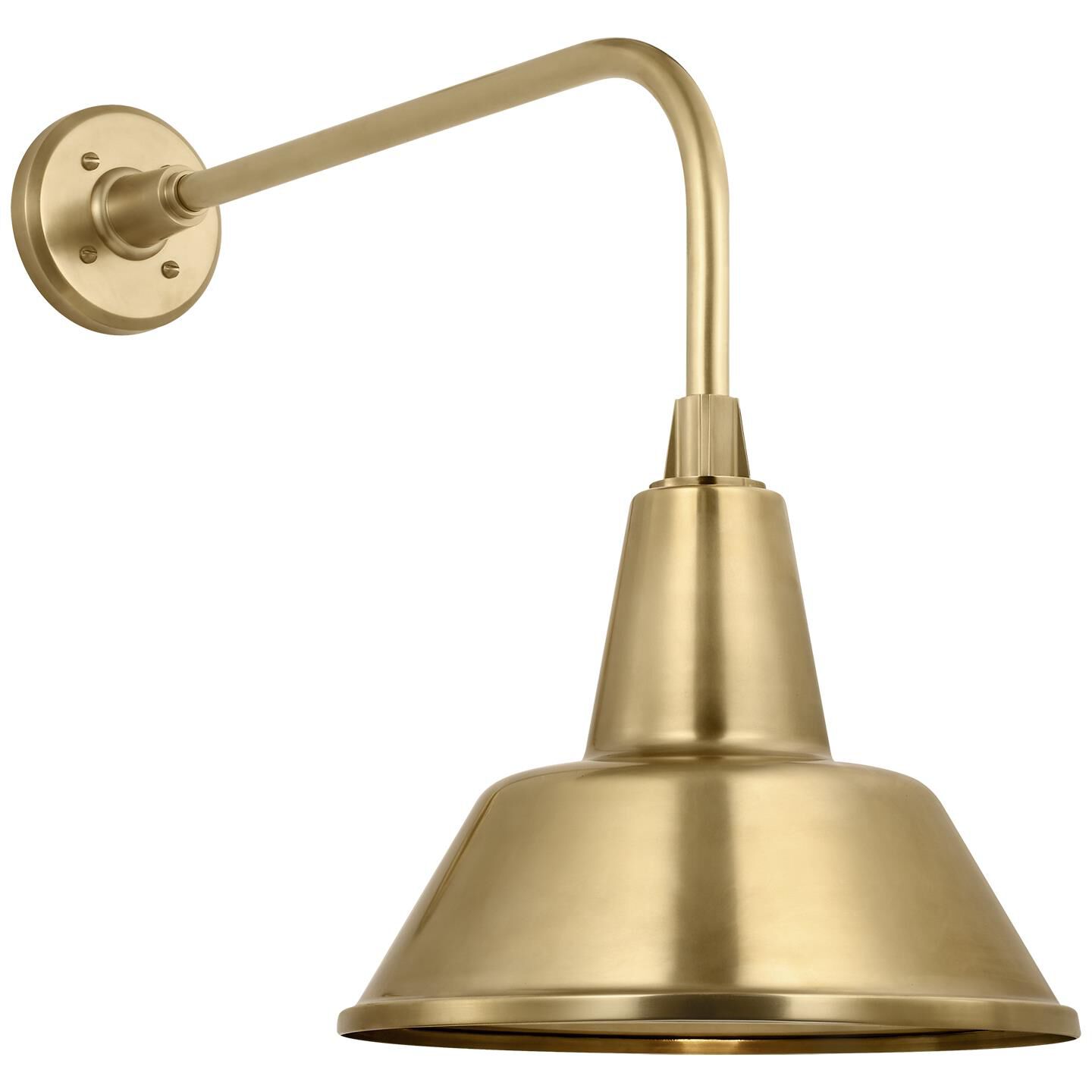Shown in Hand-Rubbed Antique Brass finish and Gold shade