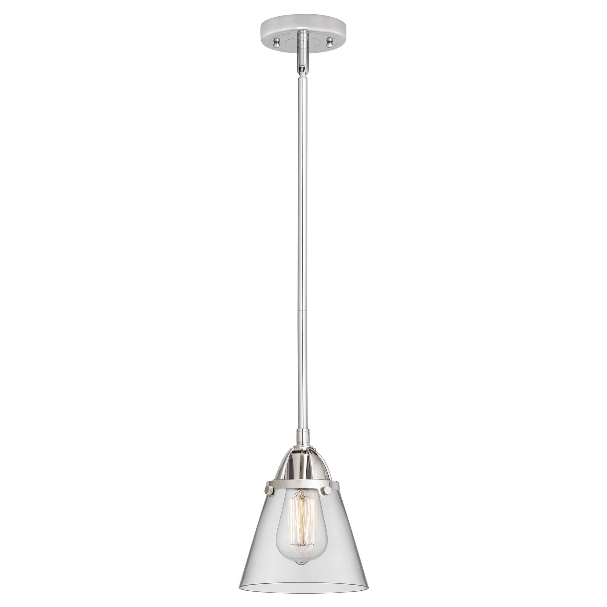 Shown in Polished Chrome finish and Clear Small Cone glass and No Shade shade