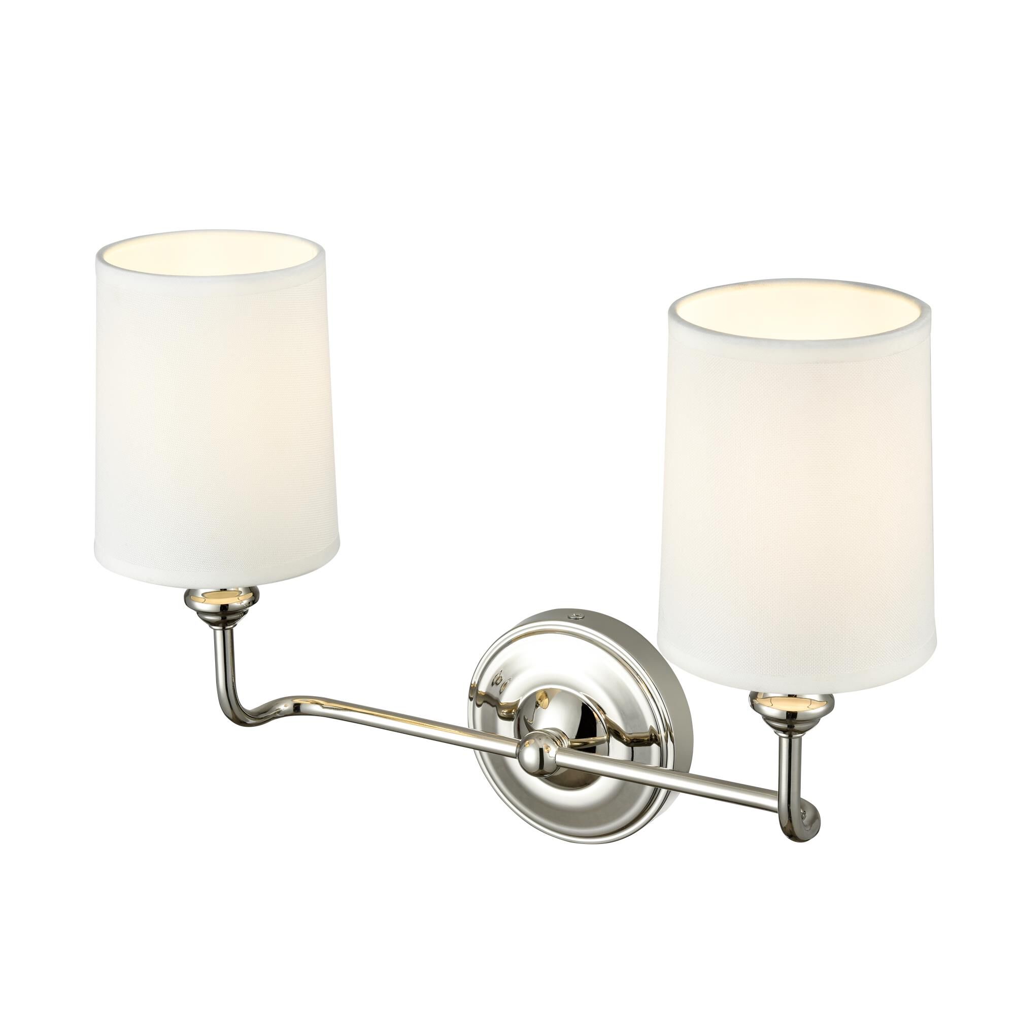 Shown in Polished Nickel finish and White shade