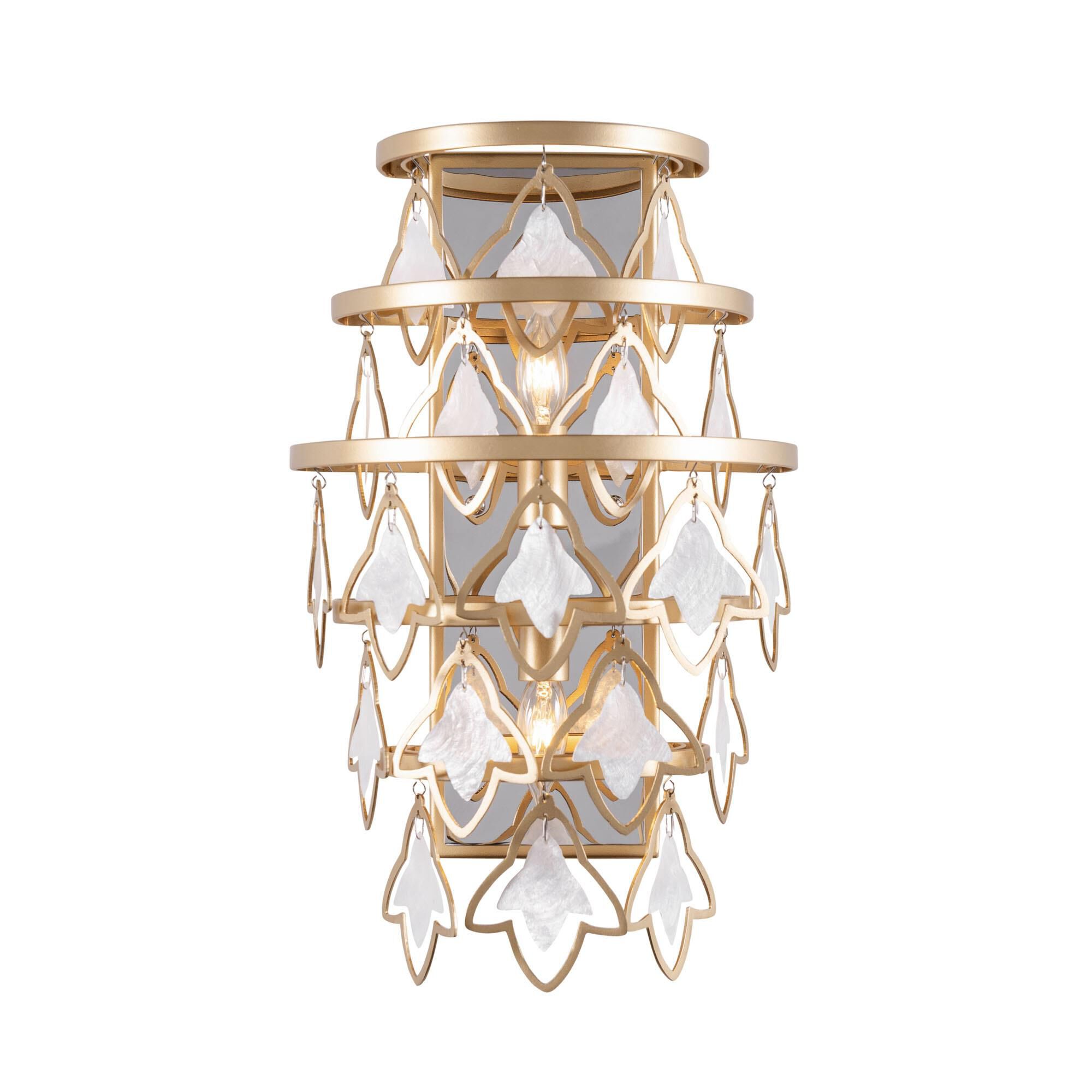 Shown in French Gold finish and White Capiz shade