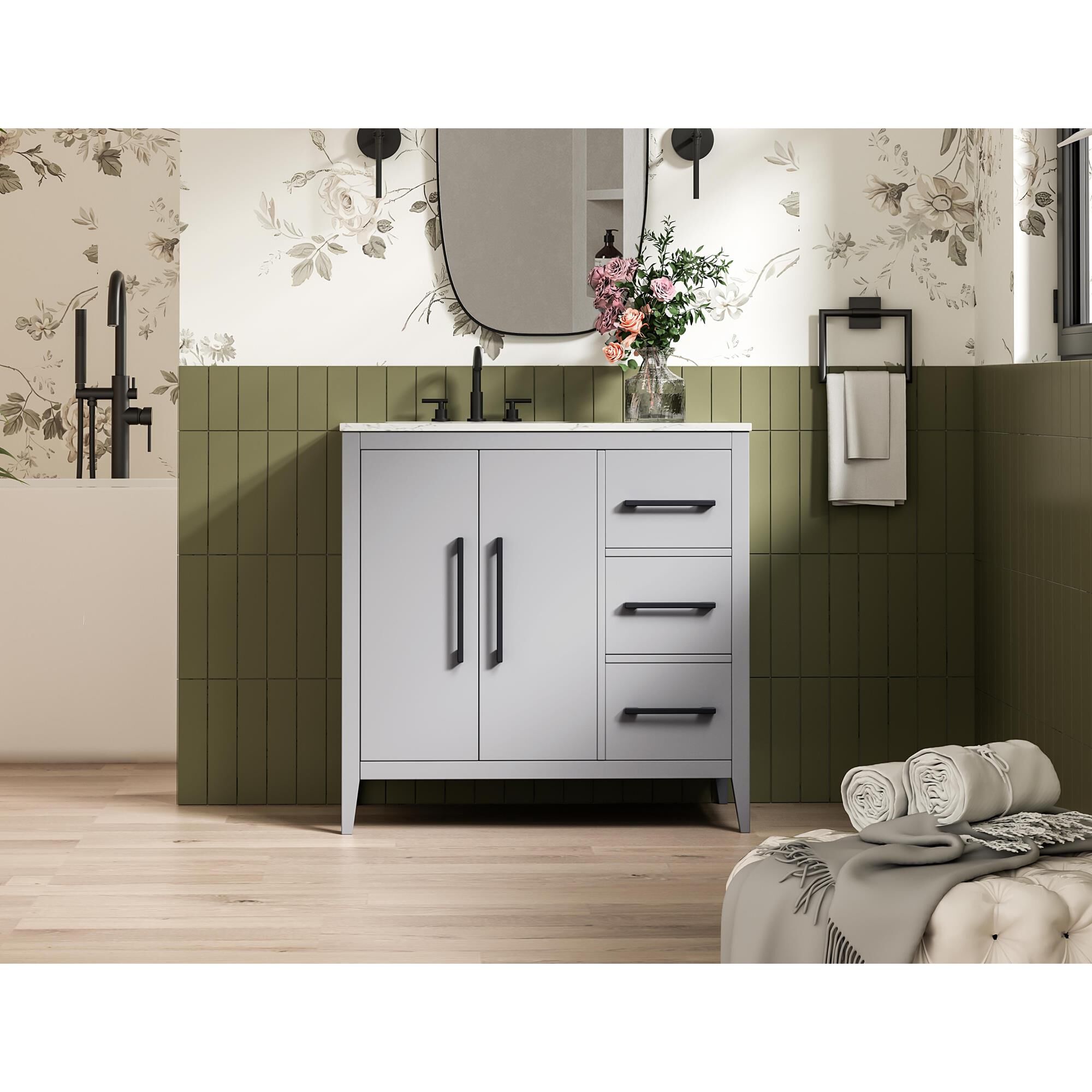 Shown in Grey finish