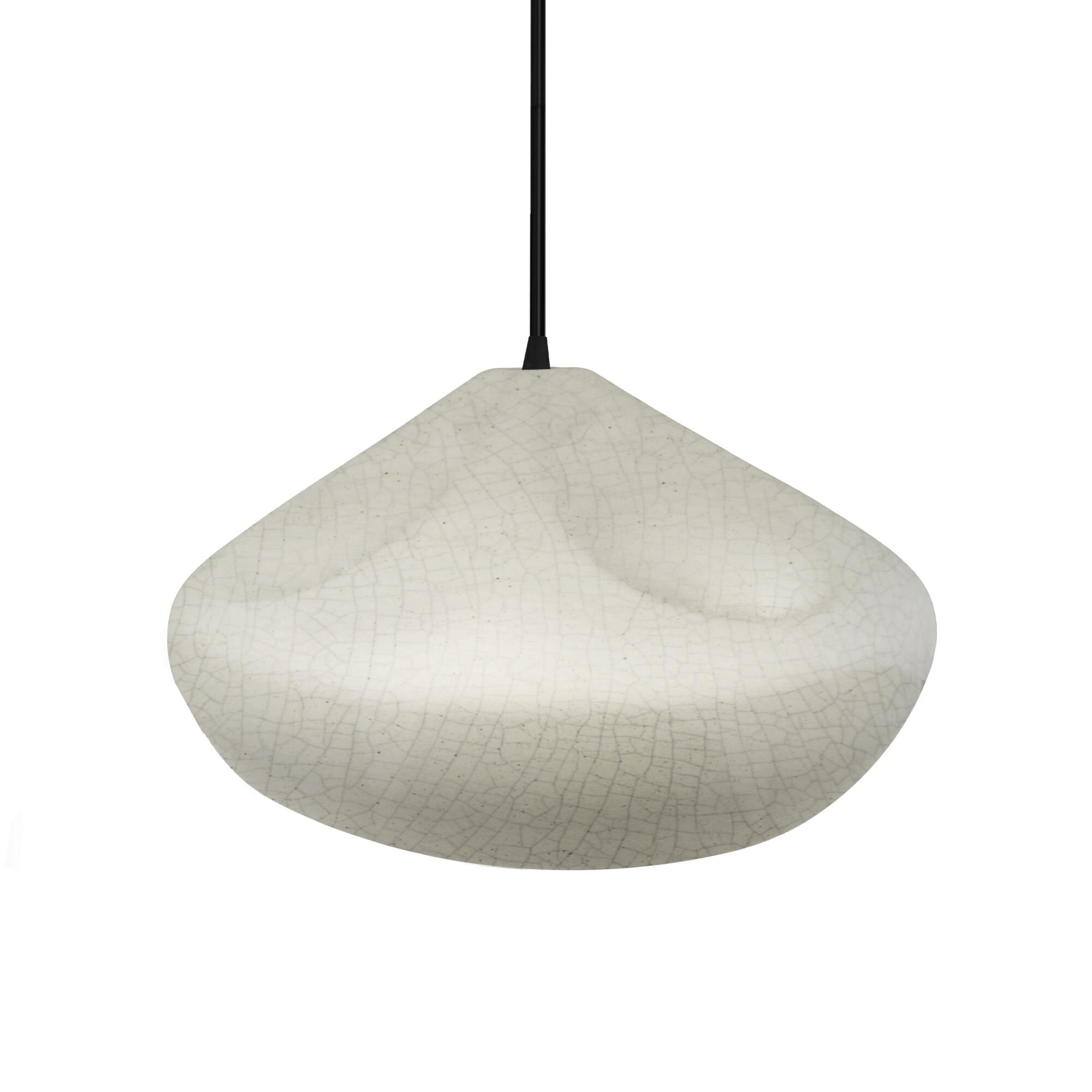 Shown in Matte Black finish and White Crackle shade