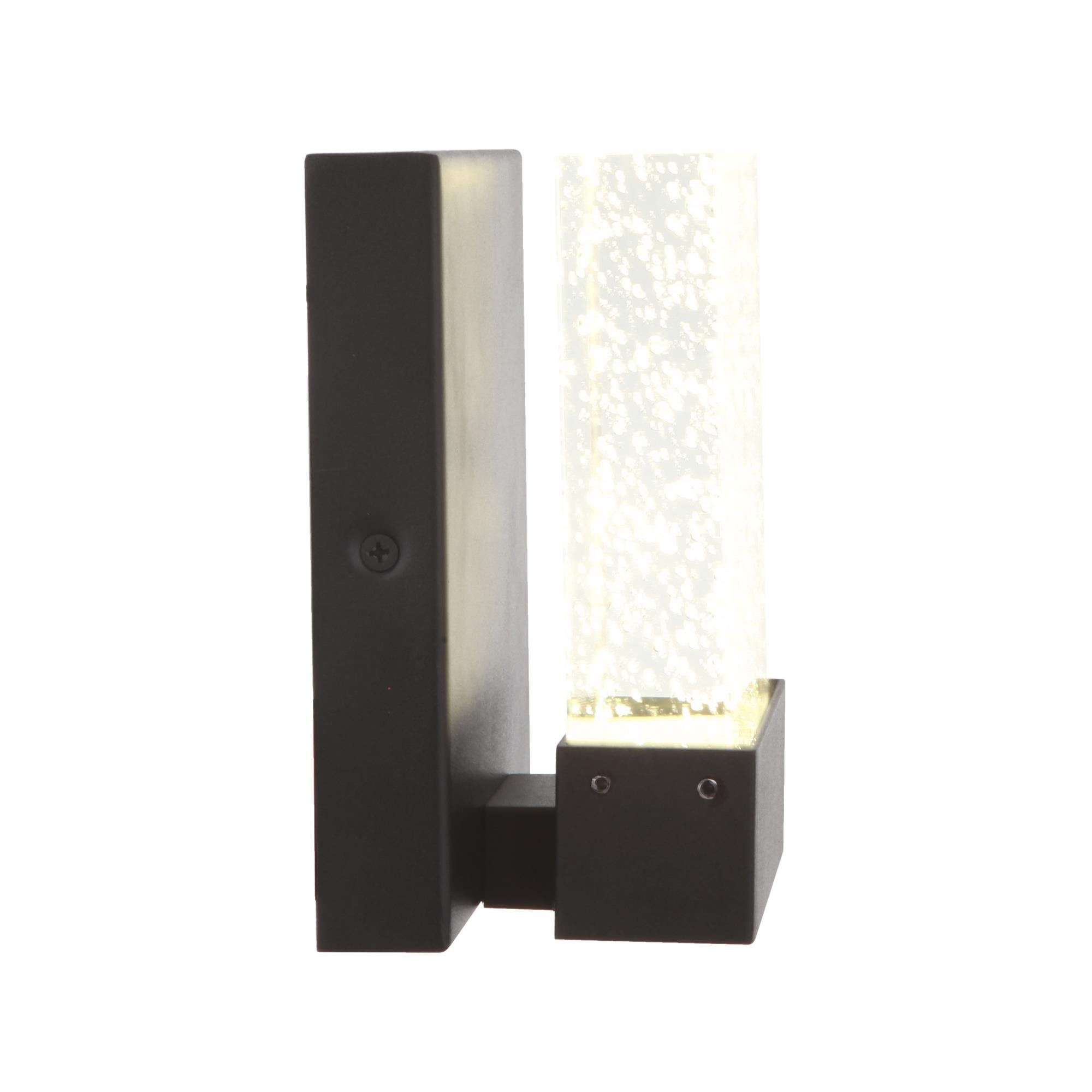 Shown in Textured Matte Black finish and Clear Seeded glass