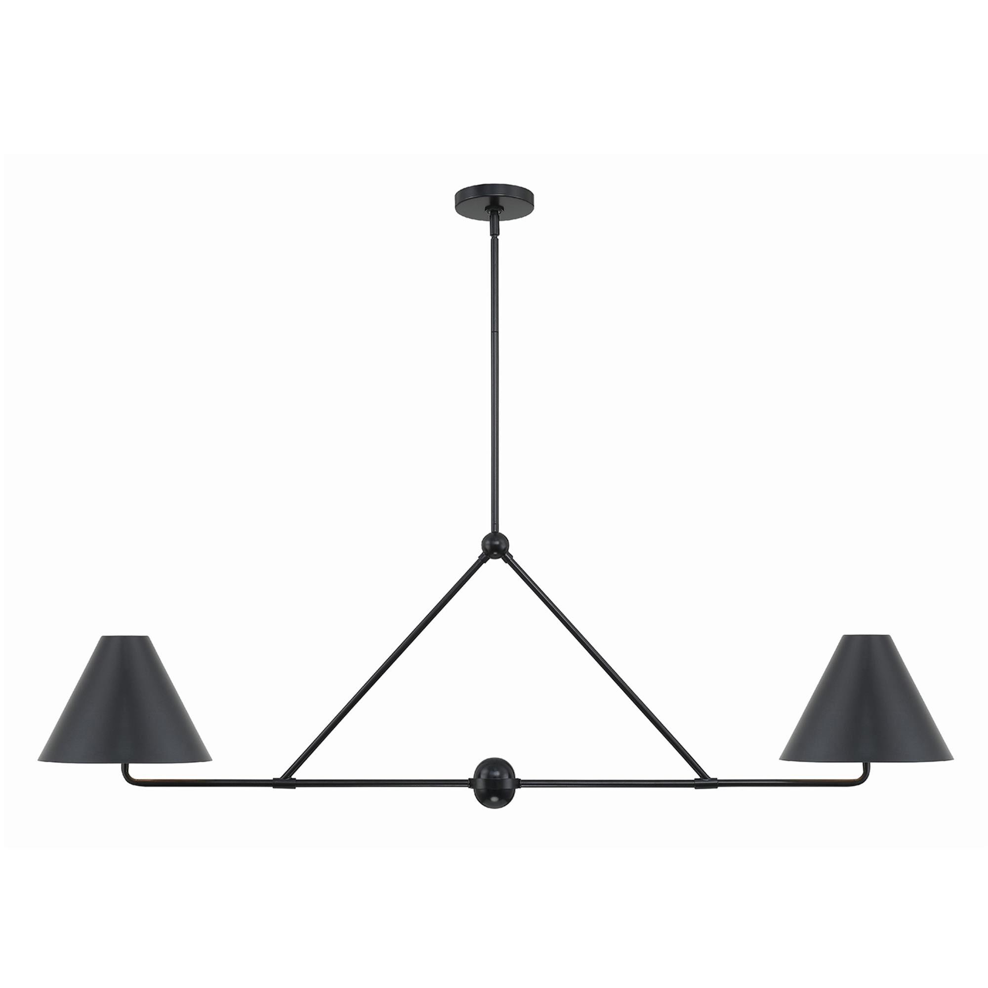 Shown in Matte Black finish and Steel glass and Steel shade