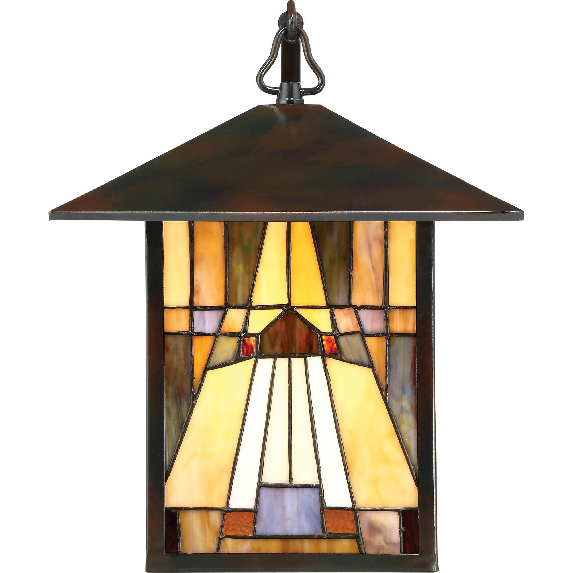 Shown in Valiant Bronze finish and Tiffany glass