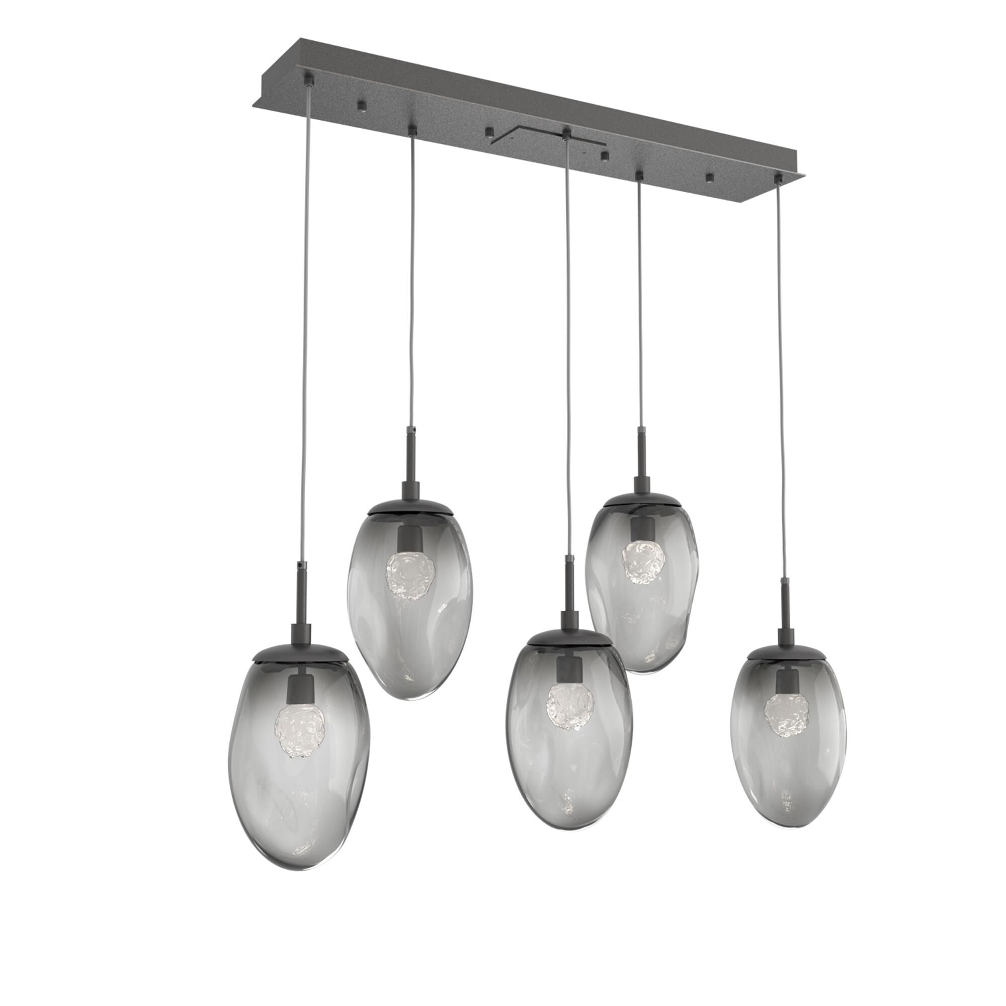 Shown in Graphite finish and Floret Inner And Smoke Outer glass