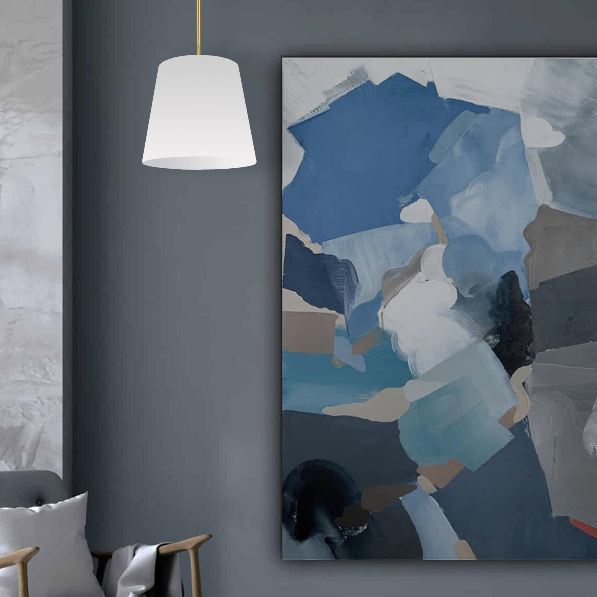 Shown in Polished Chrome finish and White shade