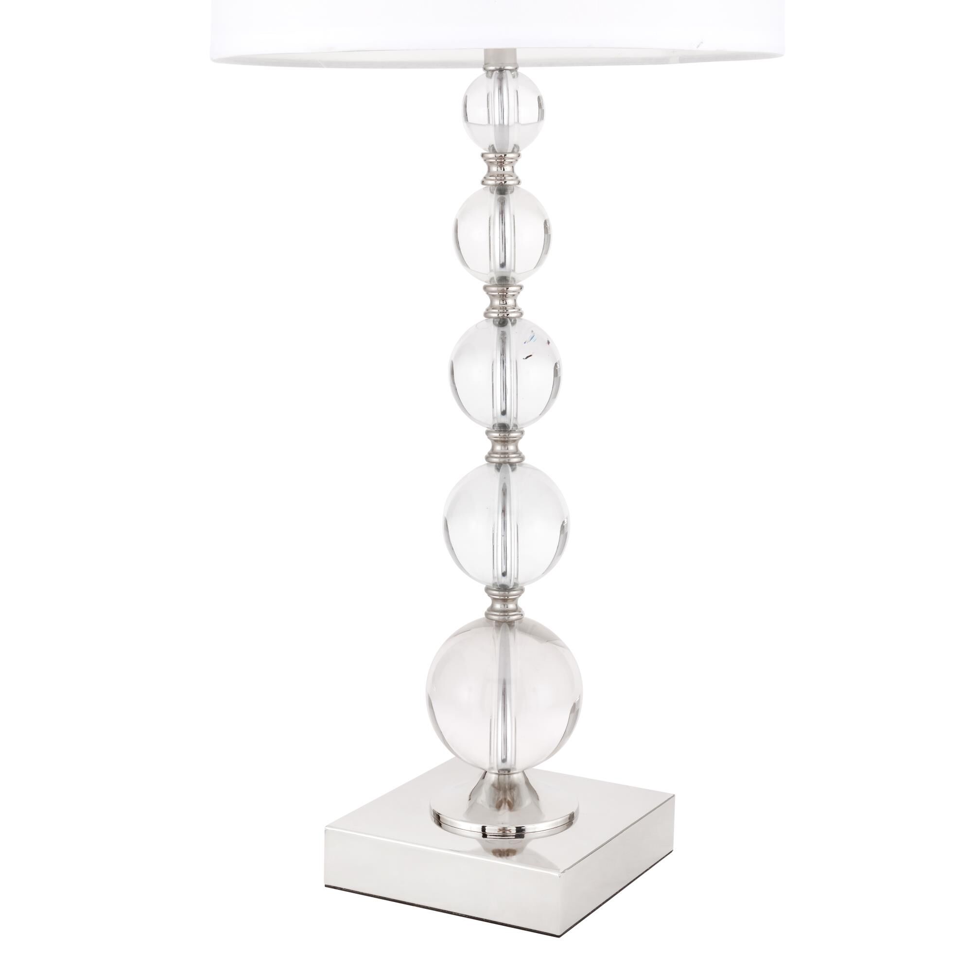 Shown in Polished Nickel finish and Royal Cut - Clear crystal and Fabric - Off White shade