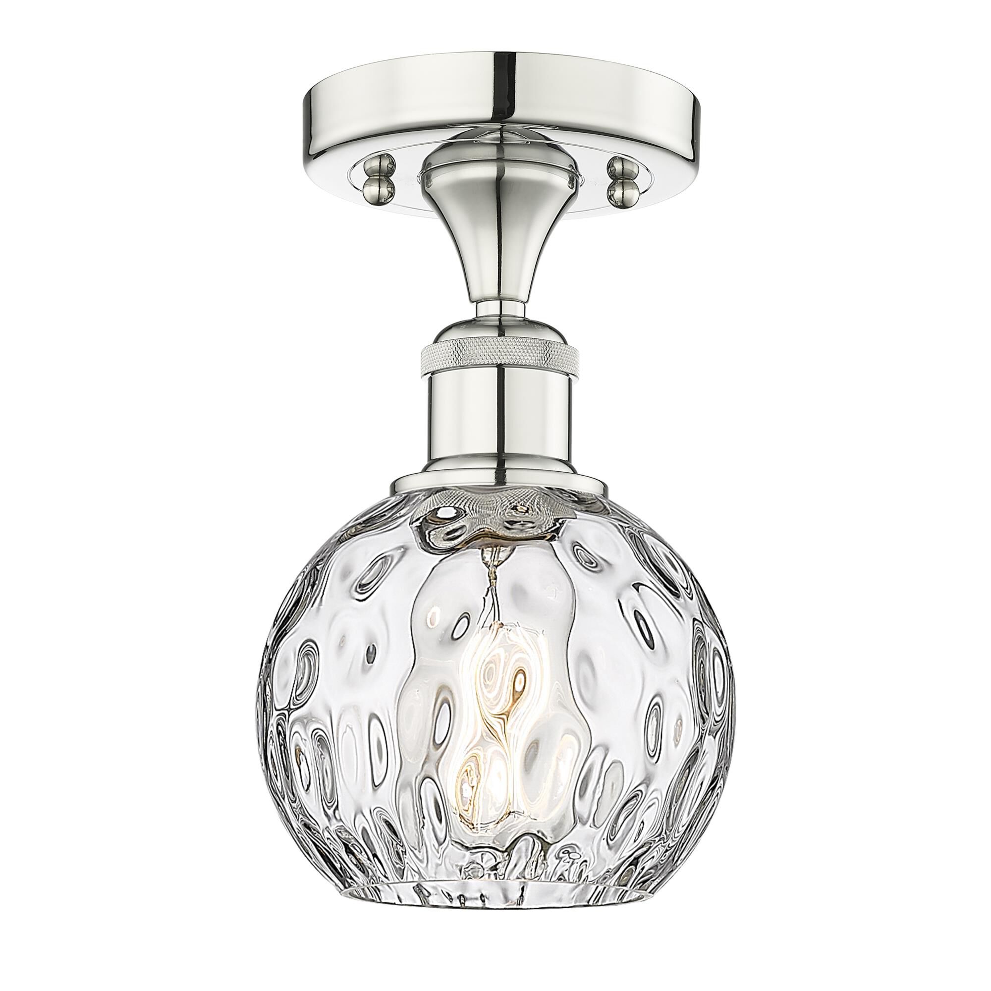 Shown in Polished Nickel finish and Clear Water Glass glass