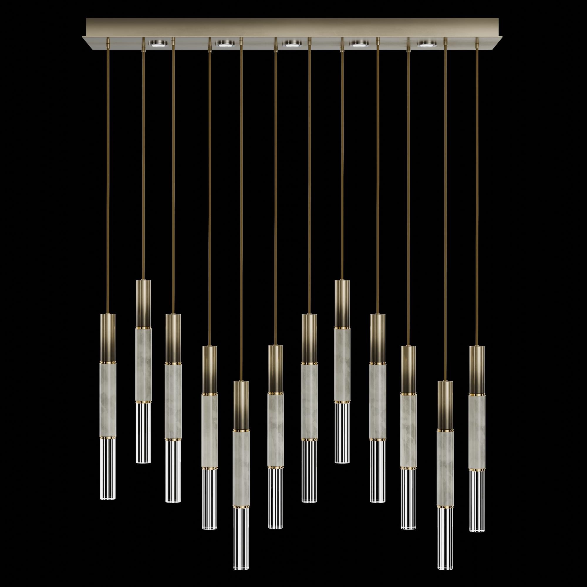 Shown in Bronze finish and True crystal and False glass