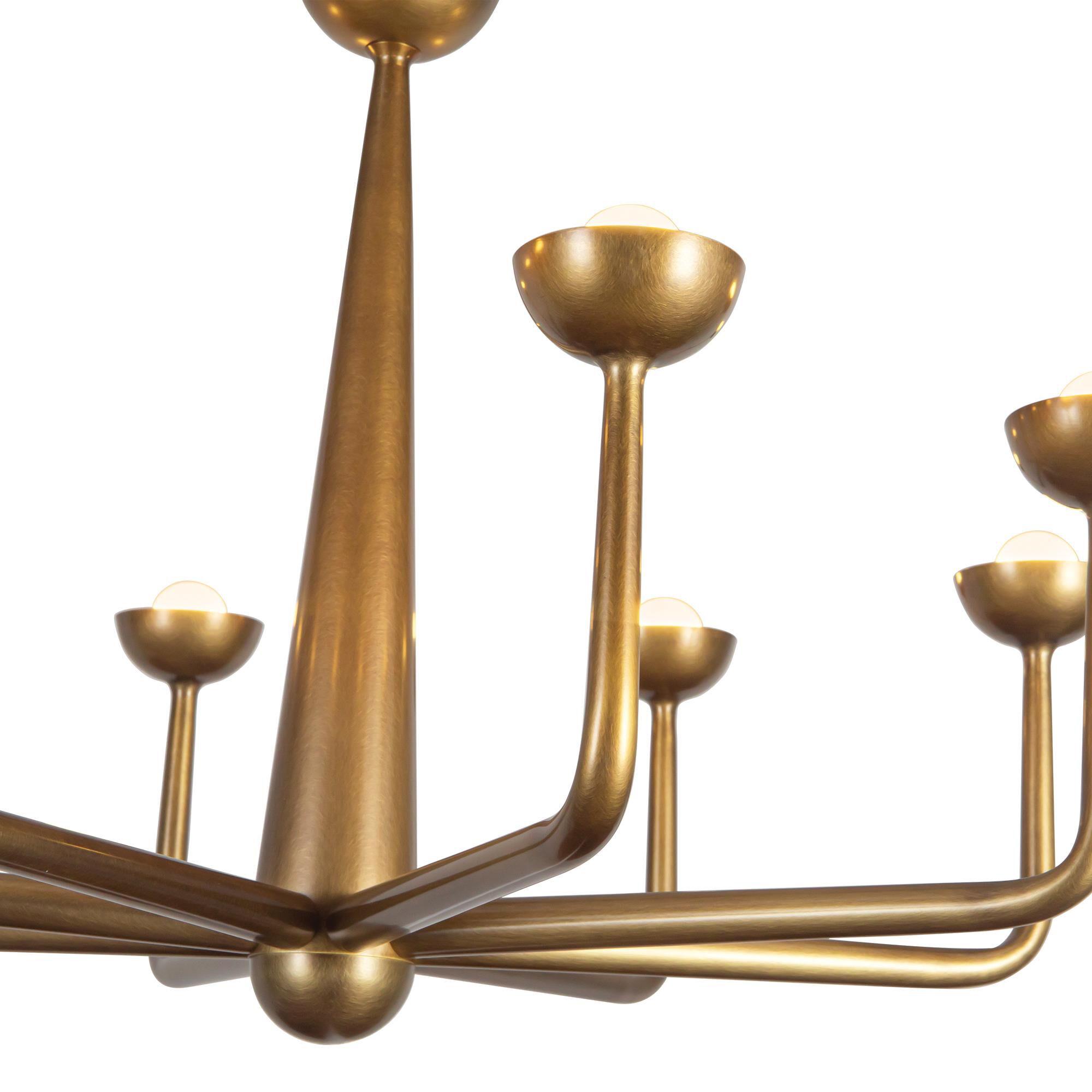 Shown in Vintage Brass finish and Frosted glass