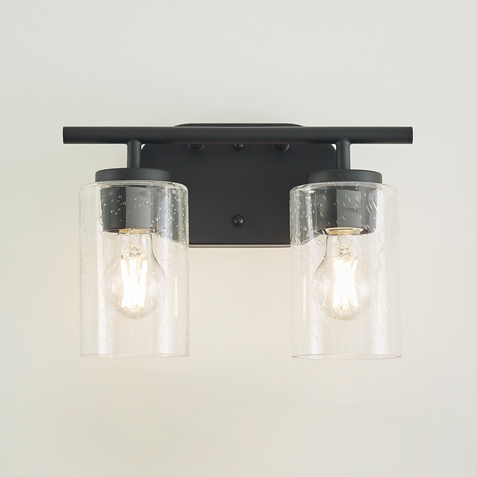 Shown in Midnight Black finish and Clear Seeded glass