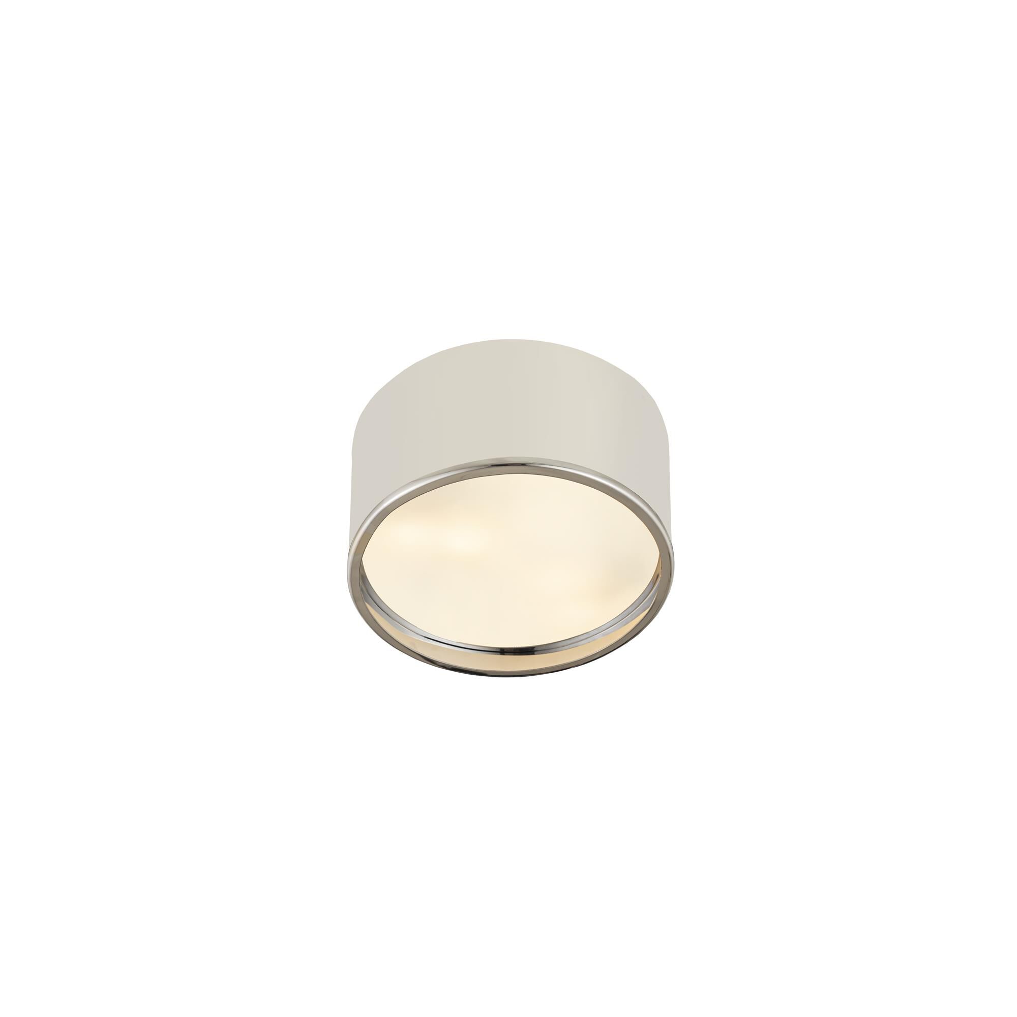 Shown in Matte White And Chrome finish and Steel glass and Steel shade