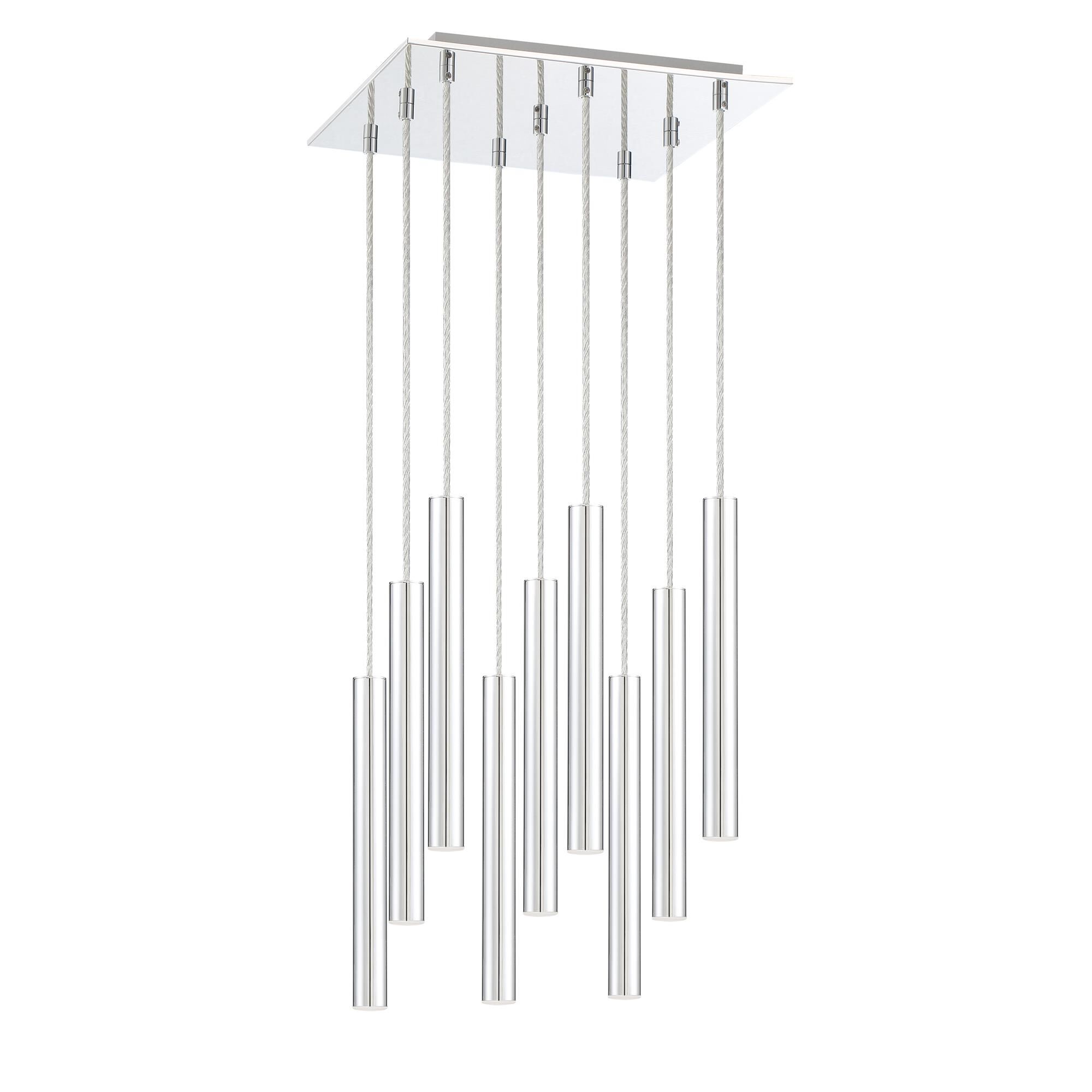 Shown in Chrome finish and Steel glass and Steel shade
