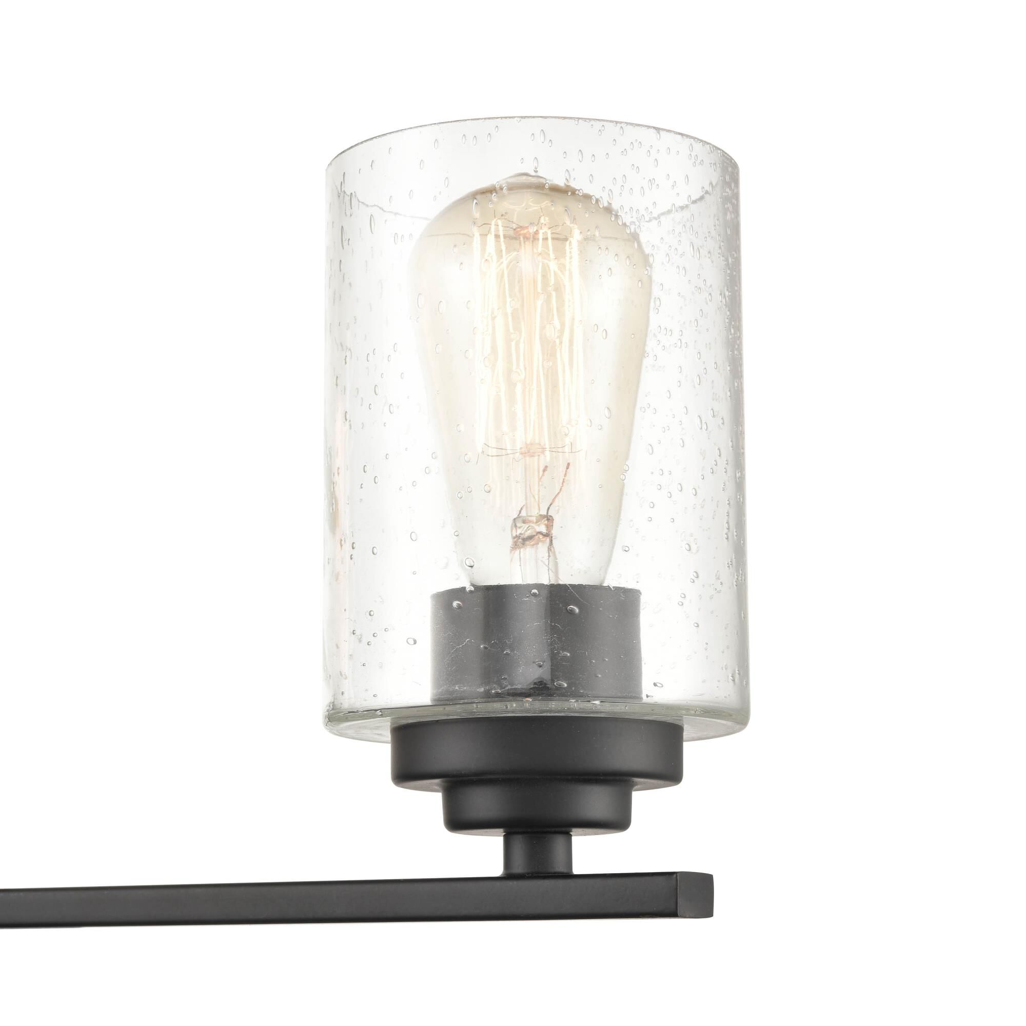 Shown in Matte Black finish and Clear Seeded glass