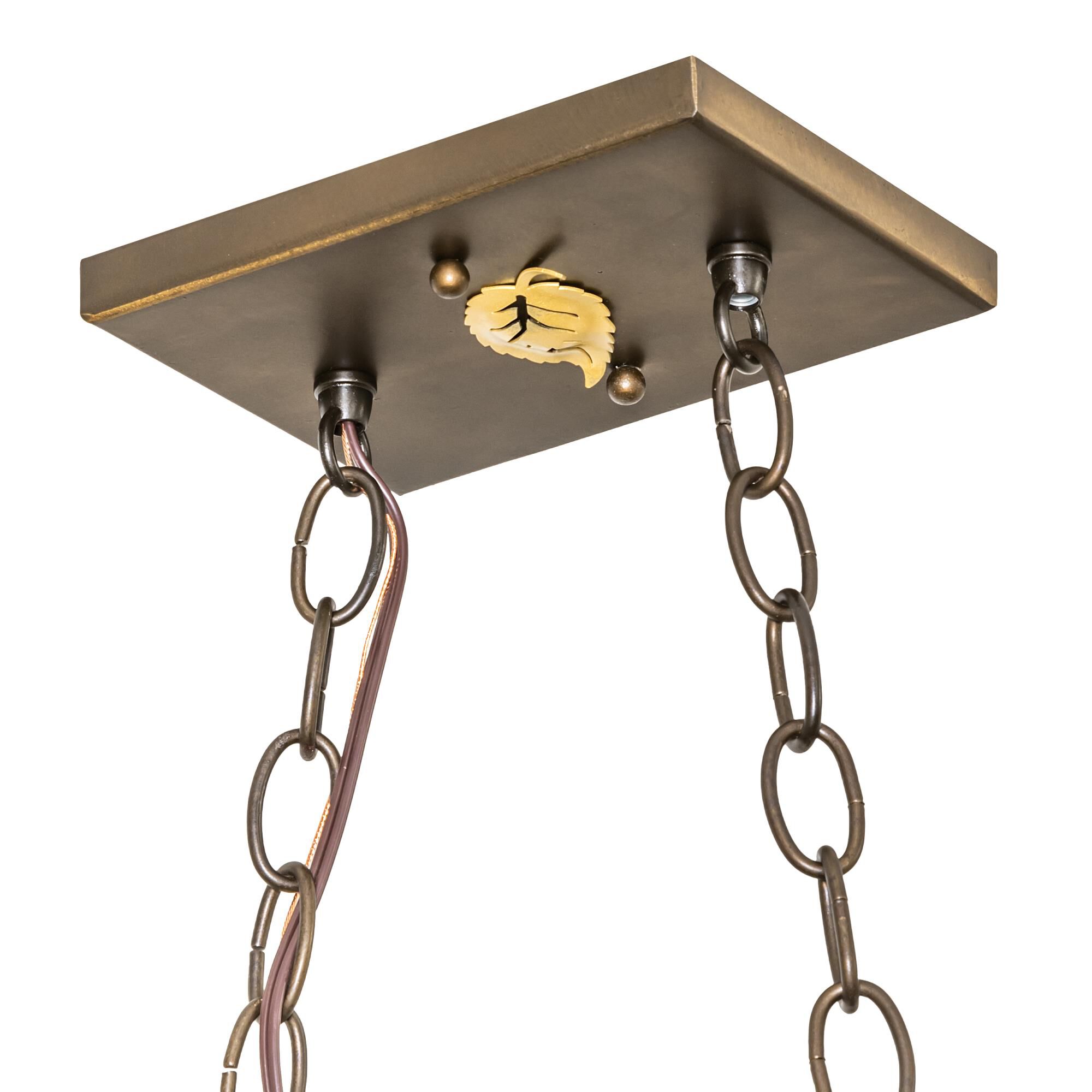 Shown in Antique Copper Finish finish and Silver Mica glass