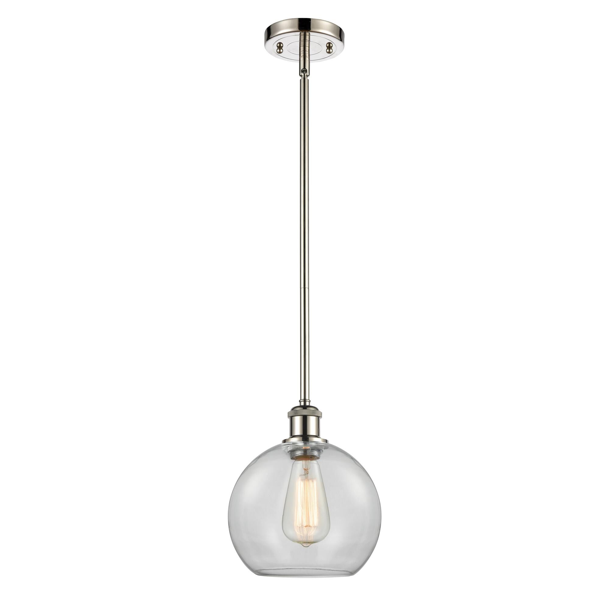 Shown in Polished Nickel finish and Clear glass