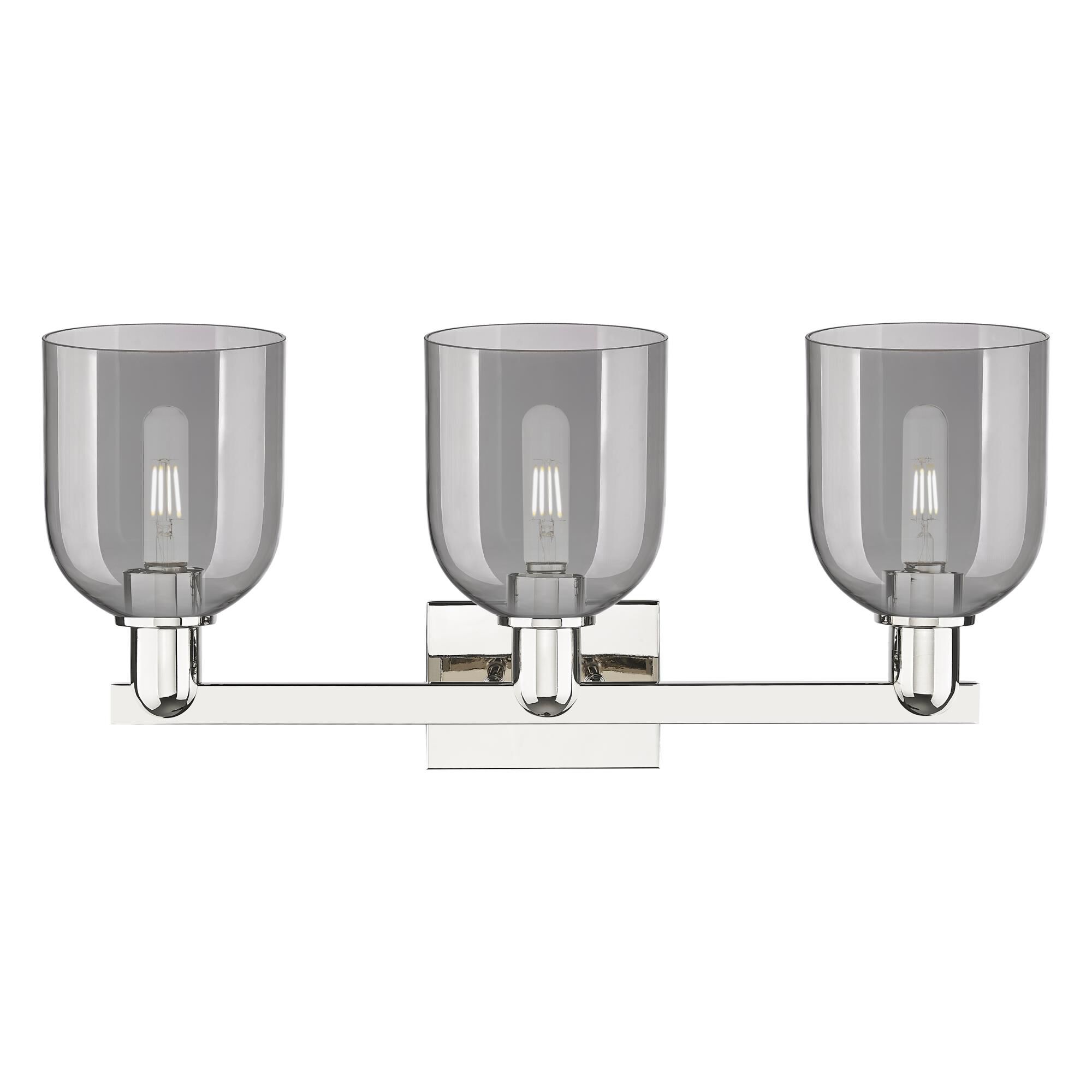 Shown in Polished Nickel finish and Light Smoke glass