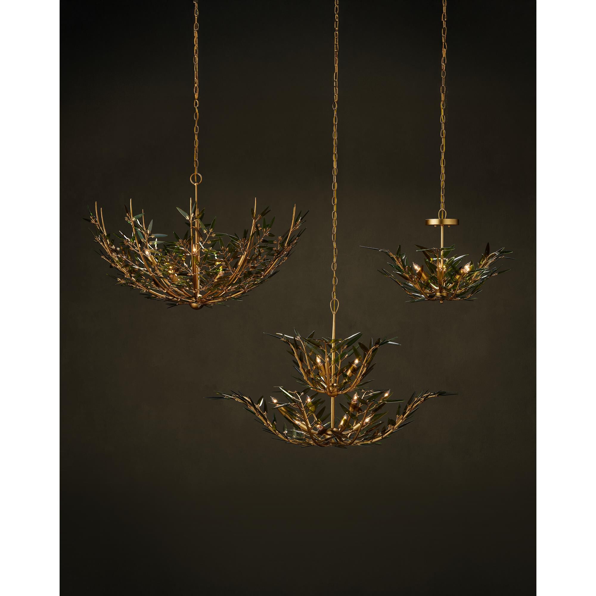Shown in Green, Contemporary Gold Leaf and Contemporary Gold finish