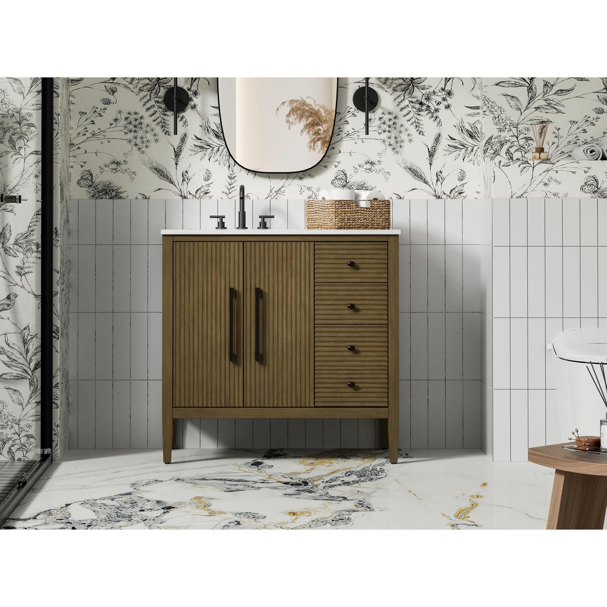 Shown in Hazel Oak finish