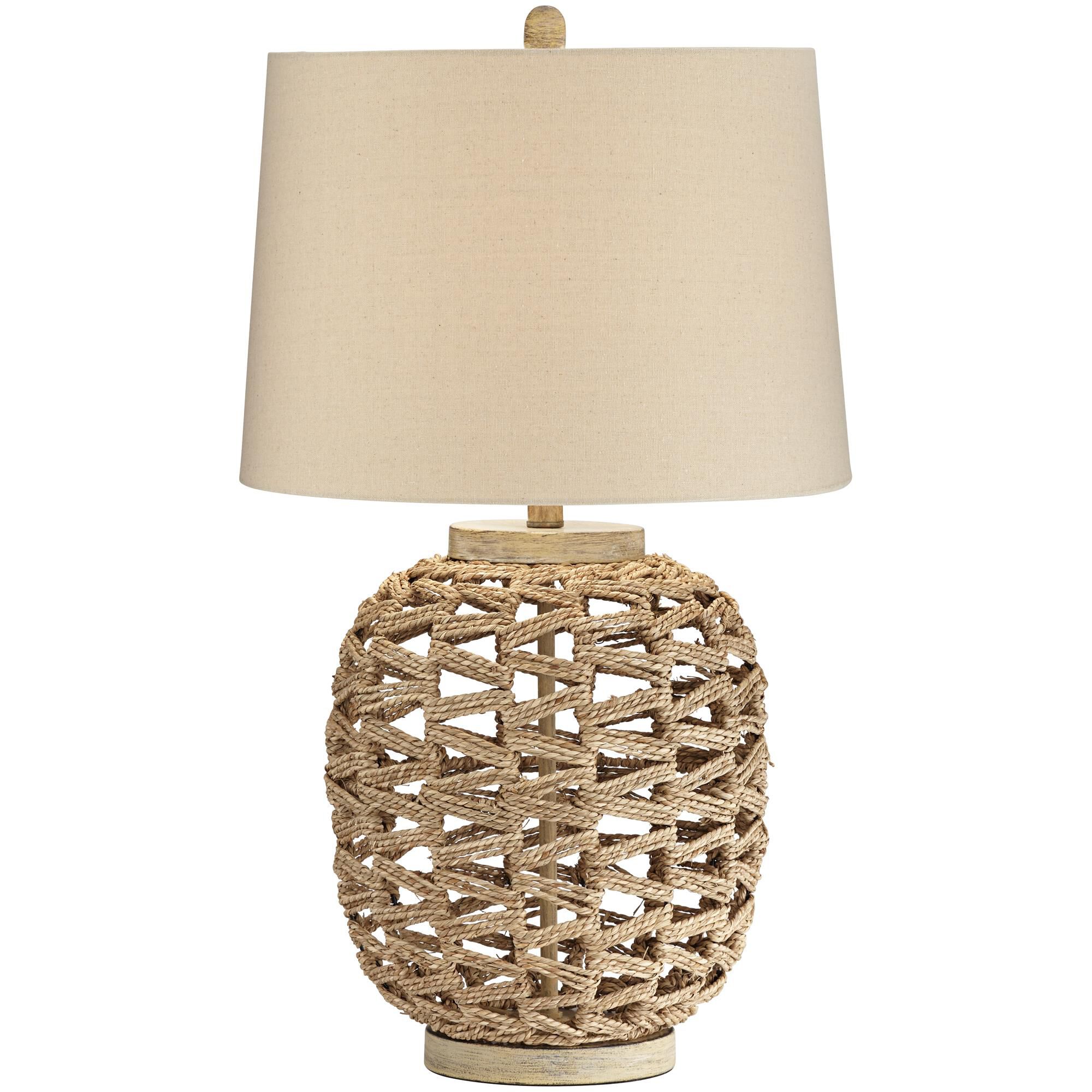 Shown in Natural finish and Round shade
