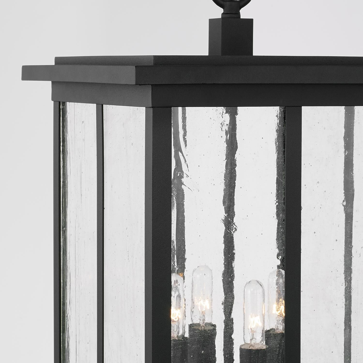 Shown in Black finish and Antiqued glass