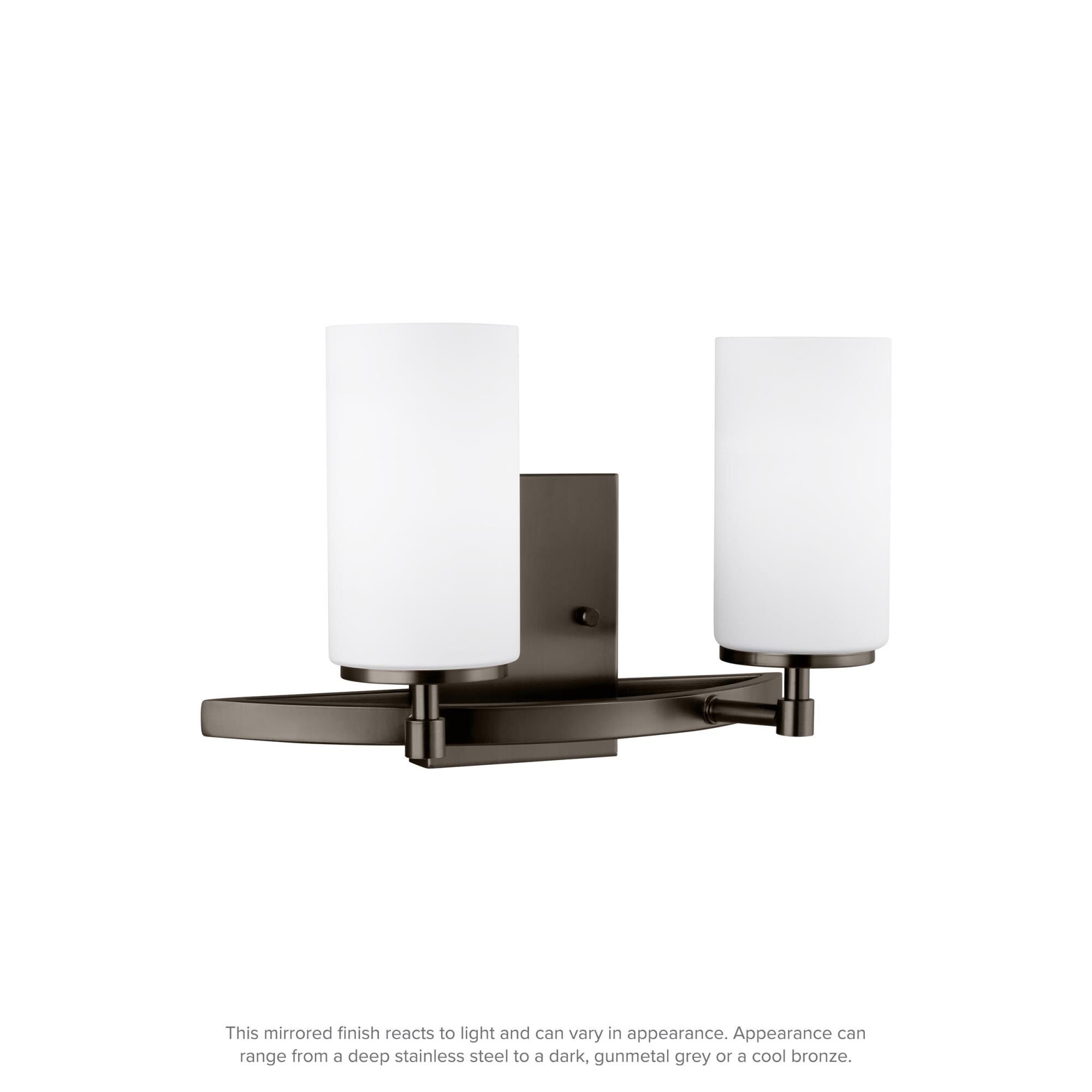 Shown in Brushed Oil Rubbed Bronze finish and Etched White Inside glass