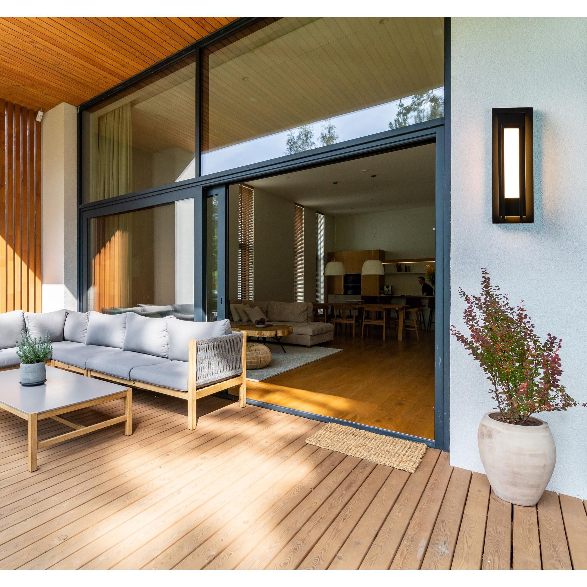 Shown in Black finish and White glass