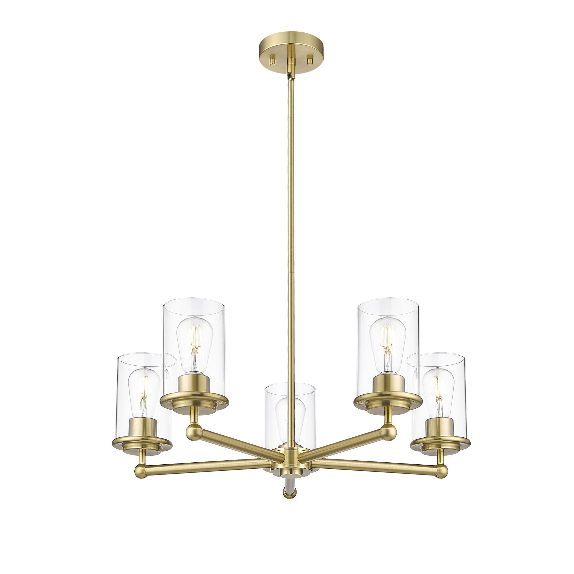 Shown in Luxe Gold finish and Clear glass